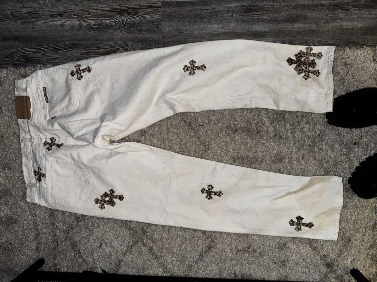 Chrome Hearts Chrome Hearts x Levis - White/ Leopard Cross patch denim Size US 33 - 5 Thumbnail