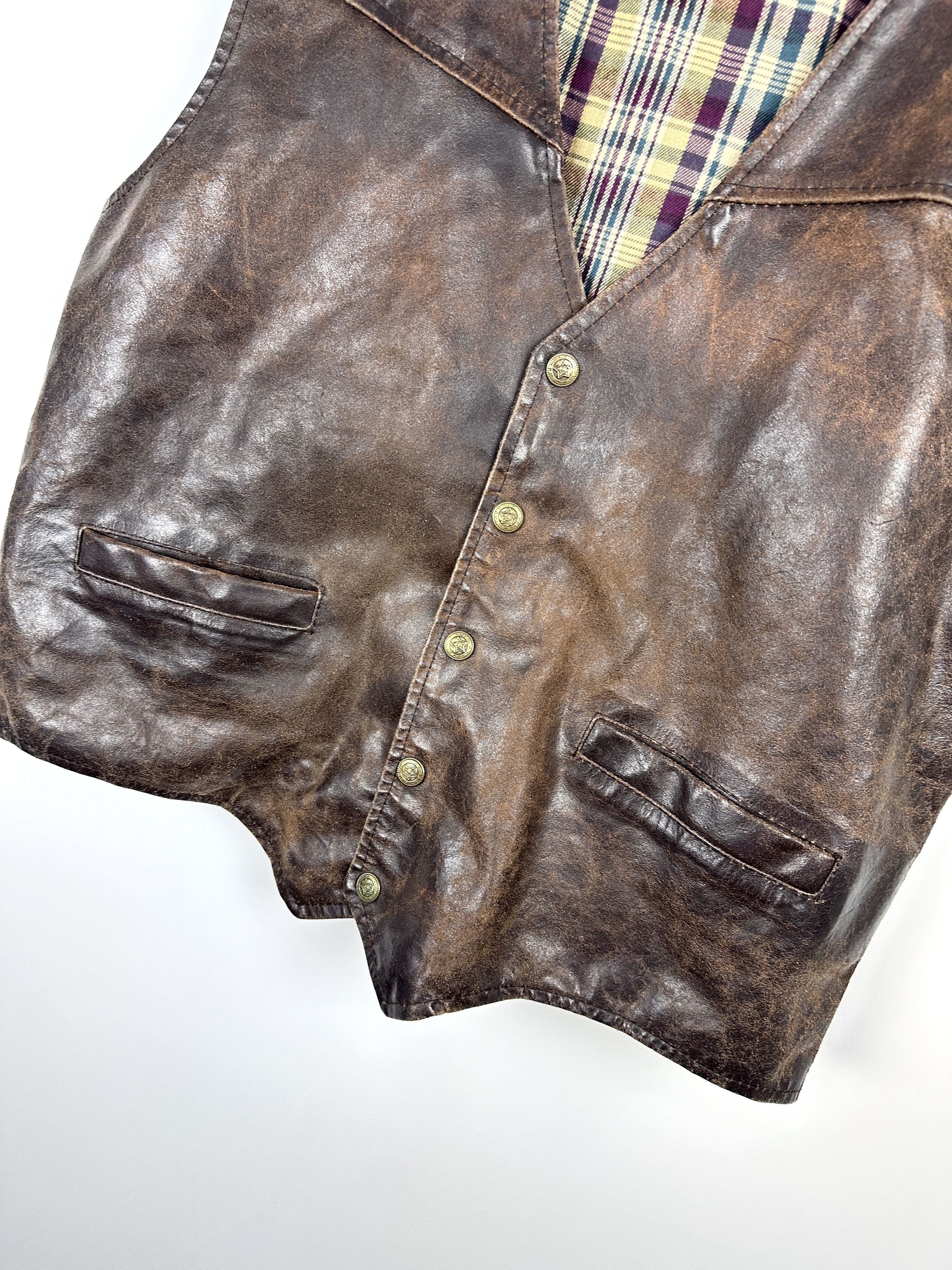 Vintage Vintage men leather vest brown Size US M / EU 48-50 / 2 - 4 Thumbnail