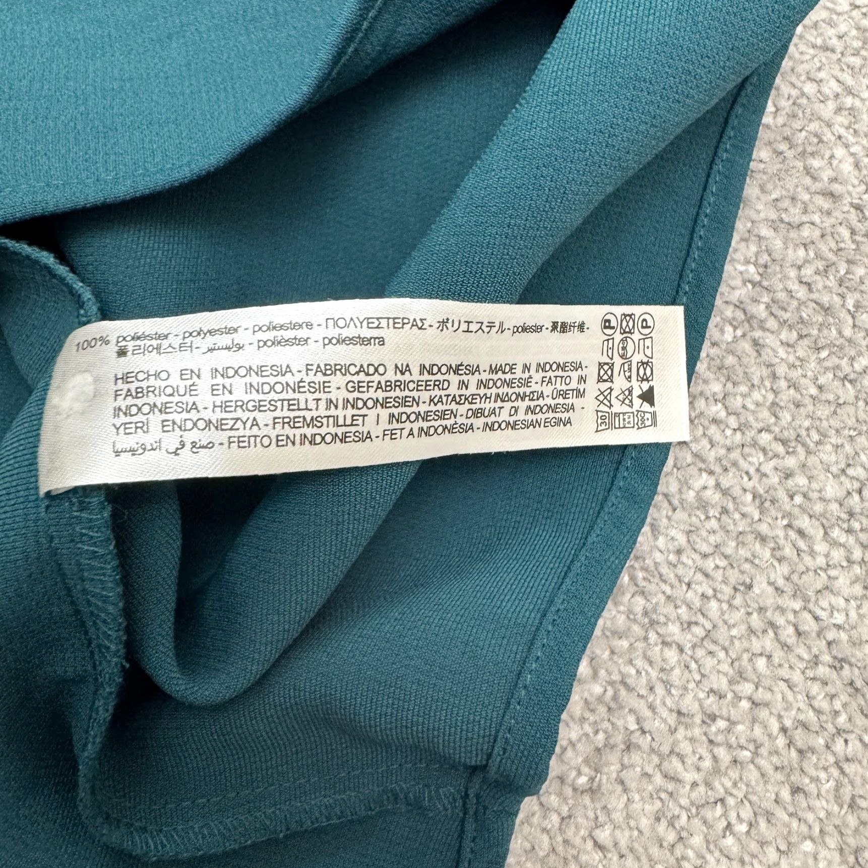 Zara Zara Collared V-Neck Midi Shift Dress Womens Large Teal Green 3/4 Sleeve Classic Size L / US 10 / IT 46 - 7 Thumbnail