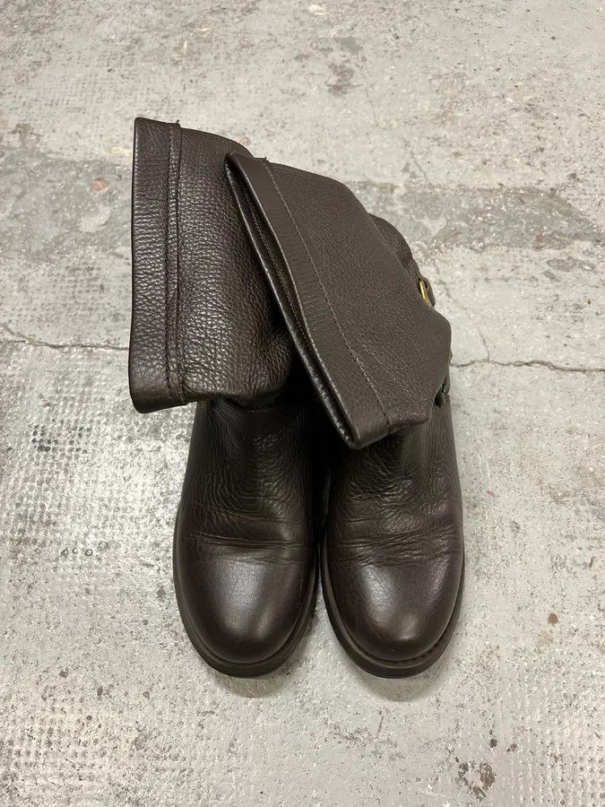 Dolce & Gabbana 2000s Dolce & Gabbana Dark Brown Gold Buckle Ankle Leather Boots Size US 8 / EU 41 - 4 Thumbnail