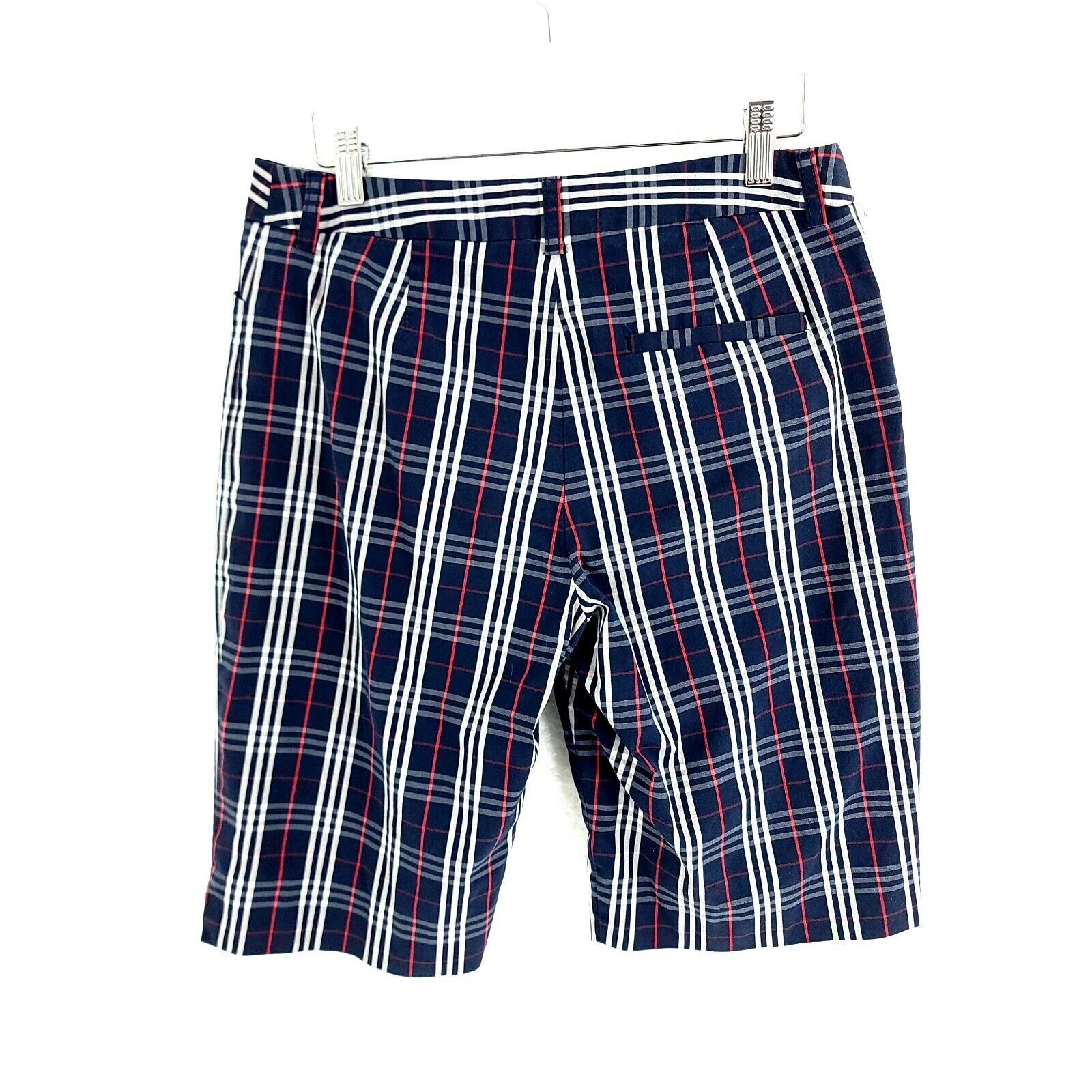Jones New York Jones New York Signature Stretch Blue White Plaid Size 2 Sho Size 30" / US 8 / IT 44 - 2 Thumbnail