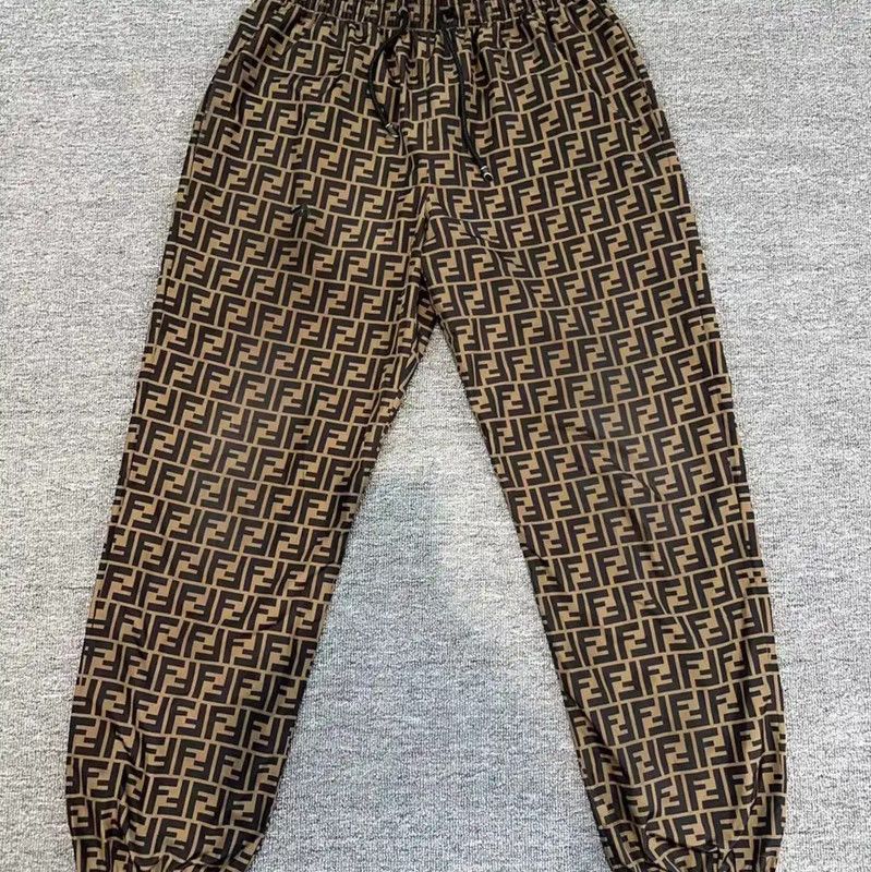 Fendi Brown Cotton Blend Casual Pants 0089