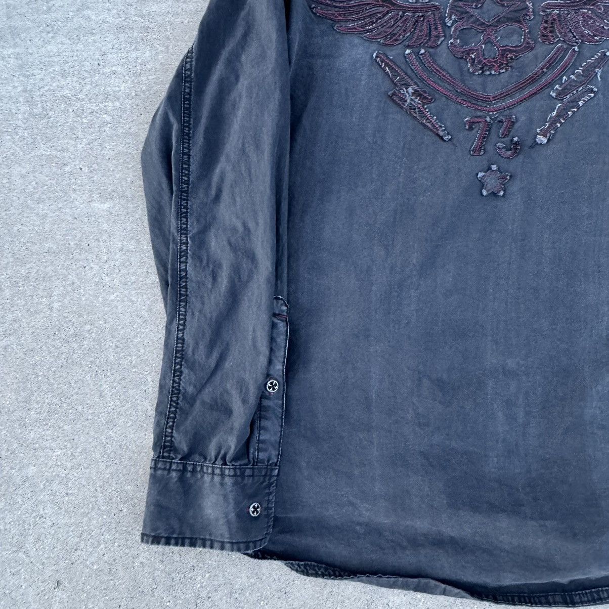 Affliction × JNCO Vintage Y2K Black Grunge Affliction AOP Button Up Baggy XXL Size US XXL / EU 58 / 5 - 6 Thumbnail