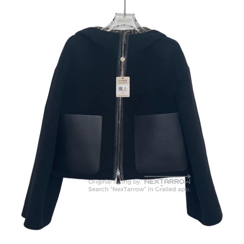 Fendi Fendi Deep Brown Classic Monogram Printed Merino Wool Hood Size XS / US 0-2 / IT 36-38 - 3 Thumbnail
