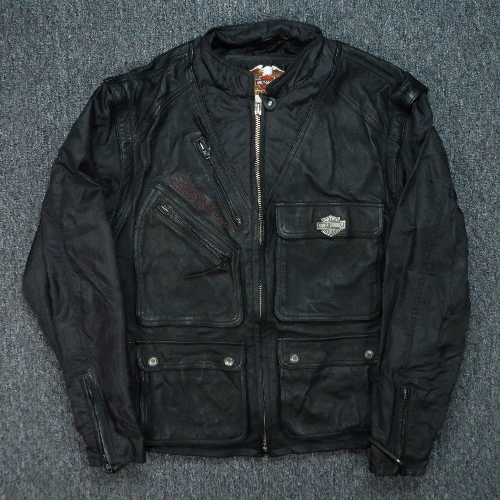 Harley Davidson Harley-Davidson Jacket Womens Large Leather Motorcycle Convertible Sleeves Biker Size L / US 10 / IT 46 - 2 Thumbnail