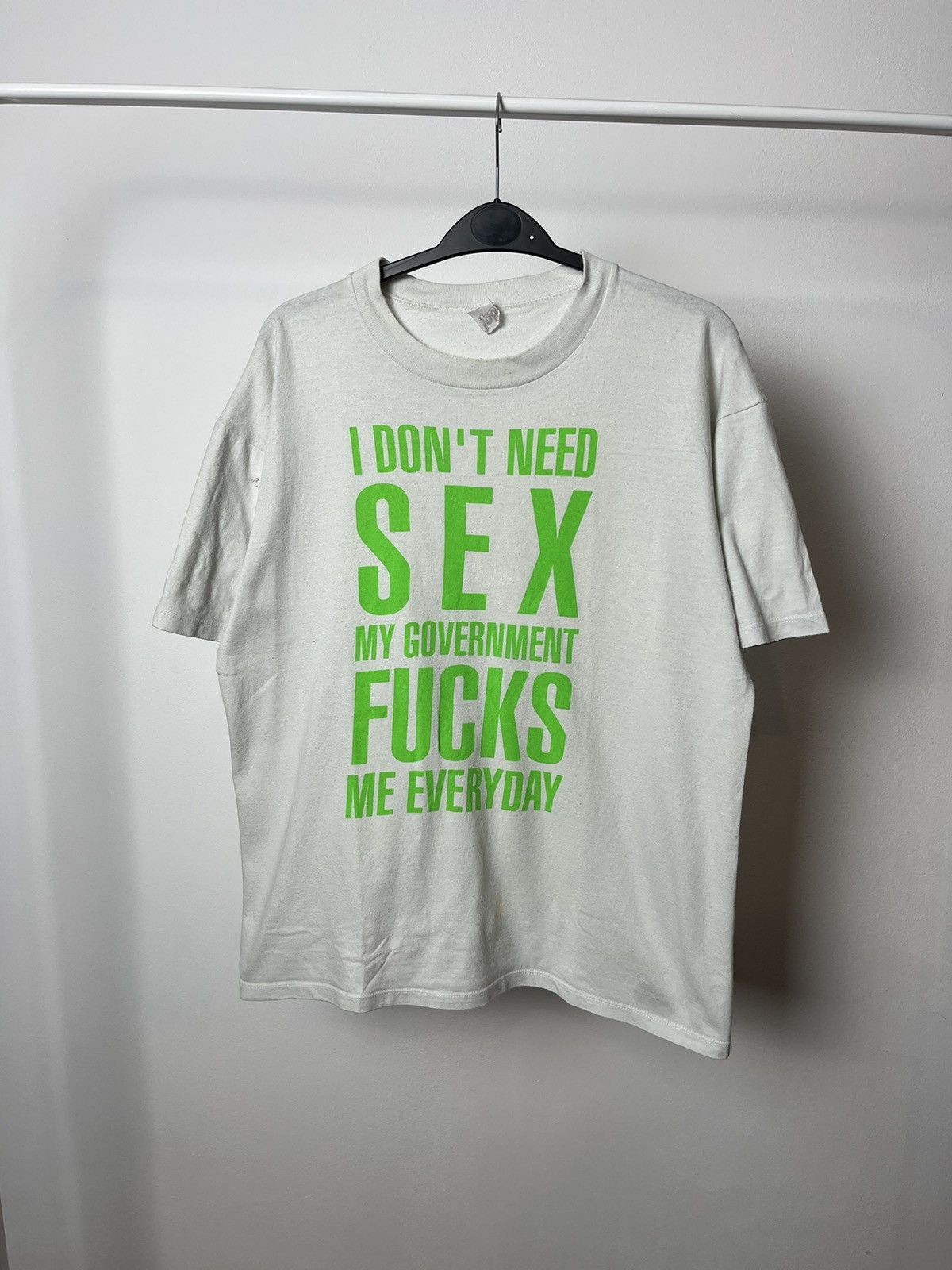 Fuck Art, Make Tees 90s I Dont Need Sex The Government Fucks Me Tee USA Style Size US M / EU 48-50 / 2 - 1 Thumbnail