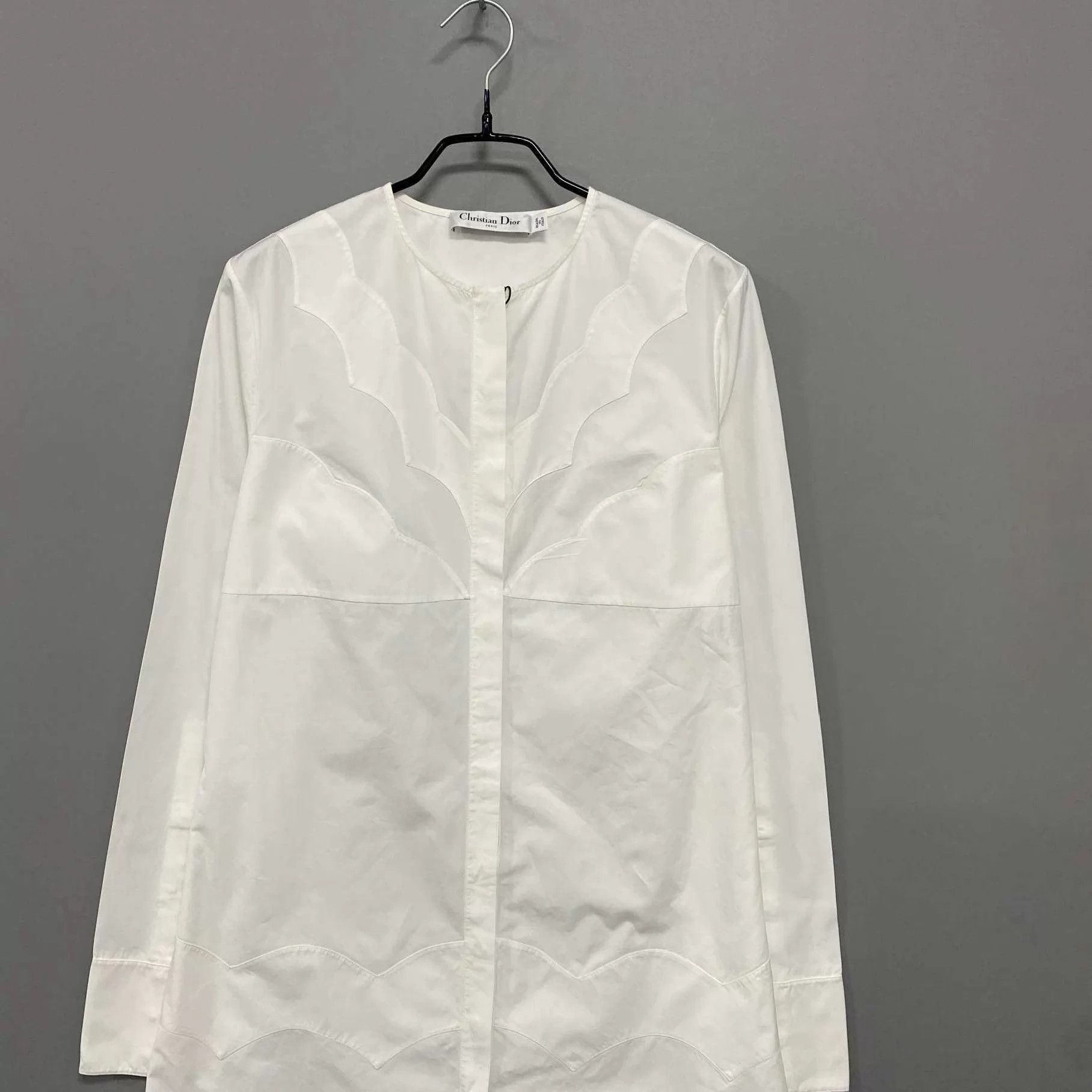 Dior Dior white wavy shirt dress 38 Size S / US 4 / IT 40 - 1 Thumbnail