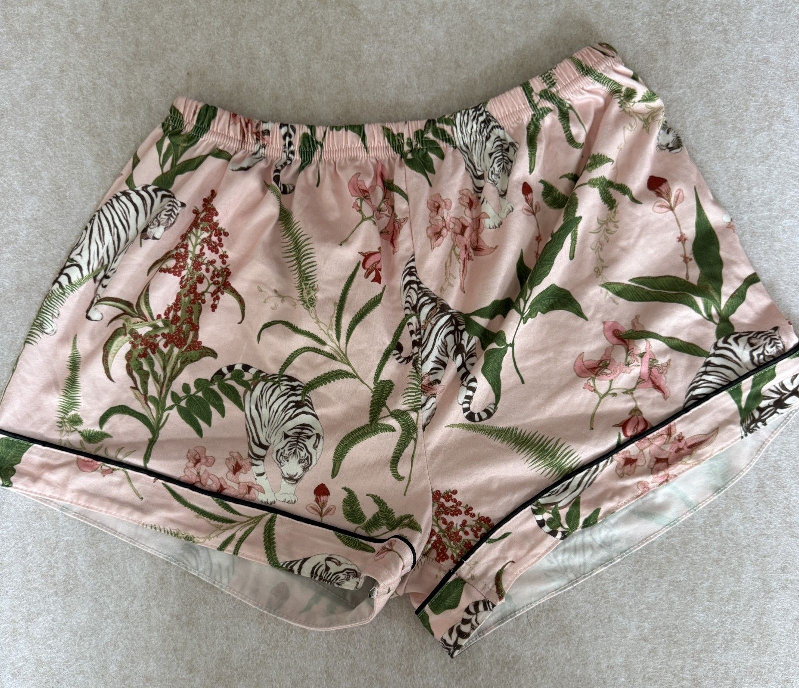 Other Women's XL Pink Tiger Pajama Set 2PC Shorts Sleepwear Loung Size XL / US 12-14 / IT 48-50 - 4 Thumbnail