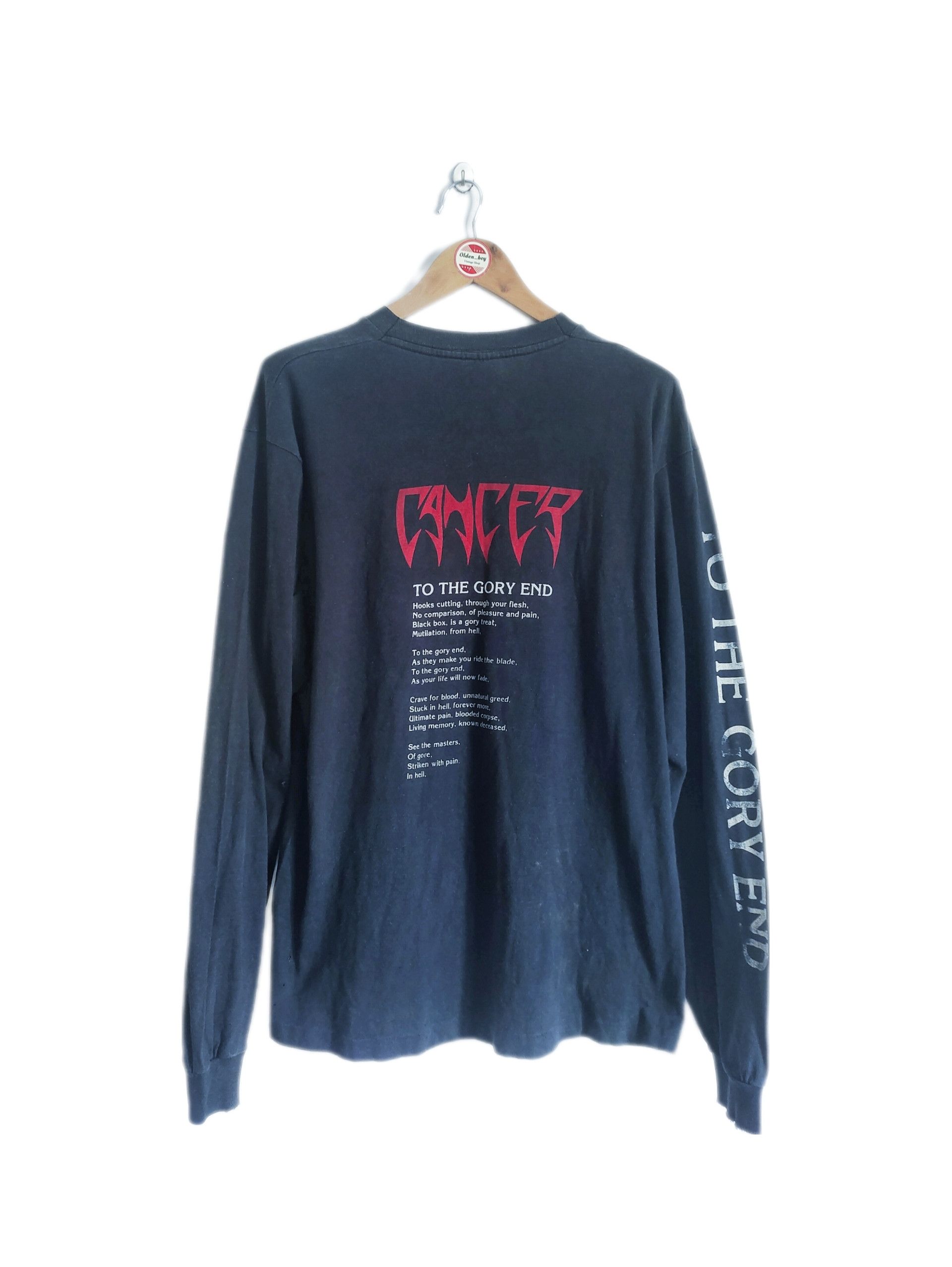Vintage Rare Vintage Cancer - To the Gory End 1993 Long sleeve shirt Size US XL / EU 56 / 4 - 2 Thumbnail