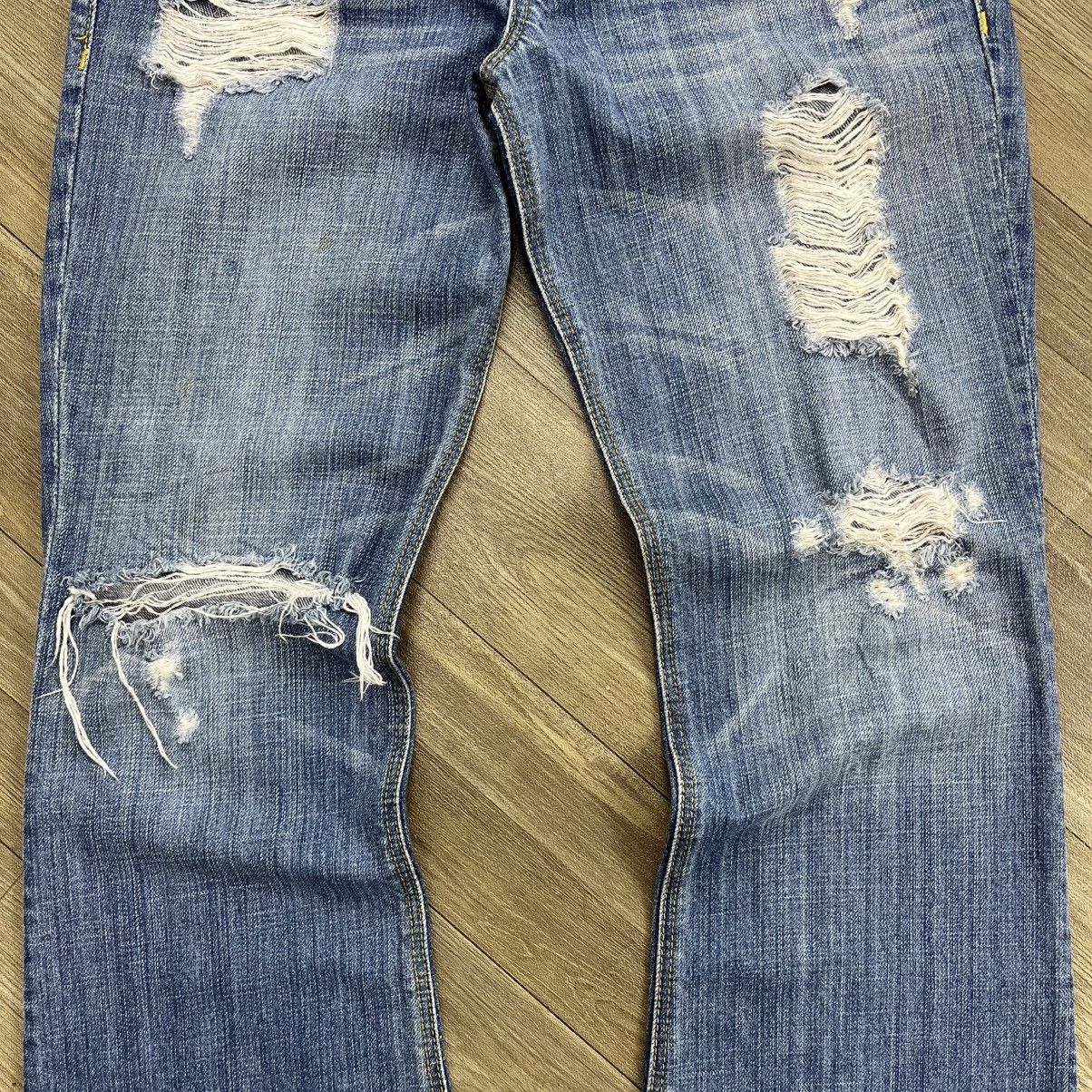 Le Grande Bleu (L.G.B.) Crazy🔥 Hollister Distressed Bootcut Flared Jeans Lgb Style Size US 30 / EU 46 - 5 Thumbnail