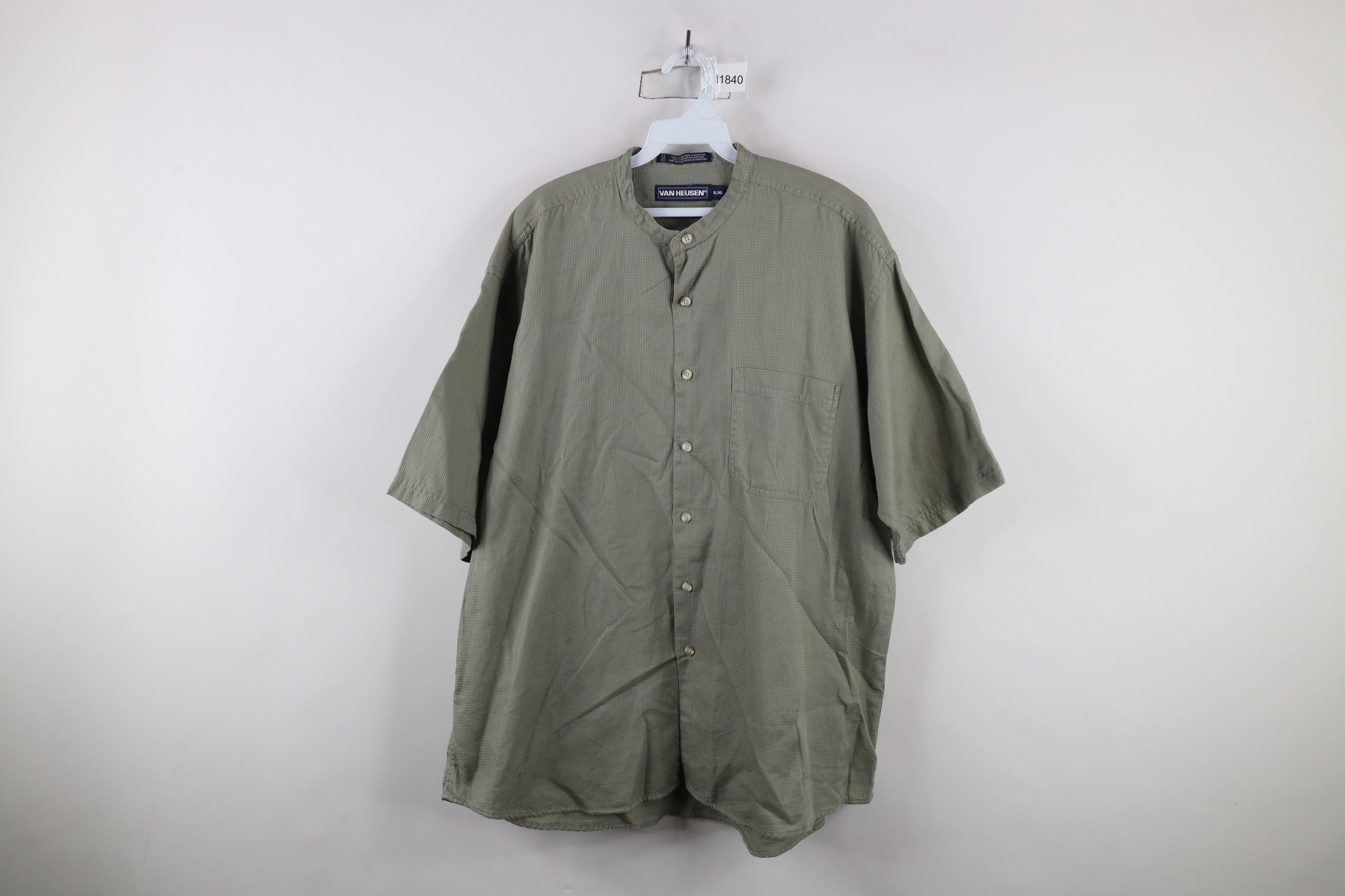 Vintage Vintage 90s Streetwear Band Collar Short Sleeve Button Shirt Size US XL / EU 56 / 4 - 1 Thumbnail