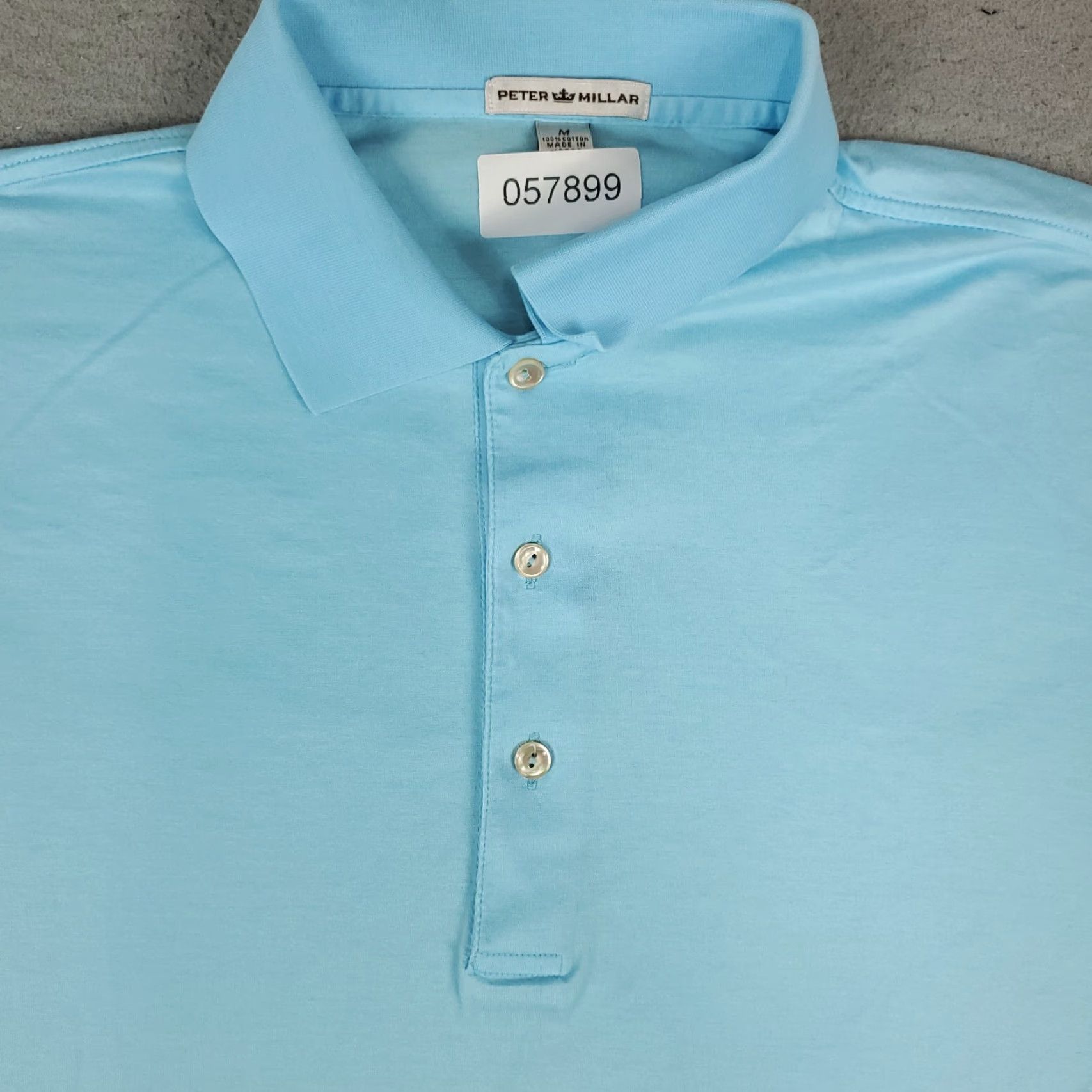Peter Millar Peter Millar Polo Shirt Mens Medium Light Blue Cotton Golf Short Sleeve Modern Preppy Size US M / EU 48-50 / 2 - 2 Thumbnail