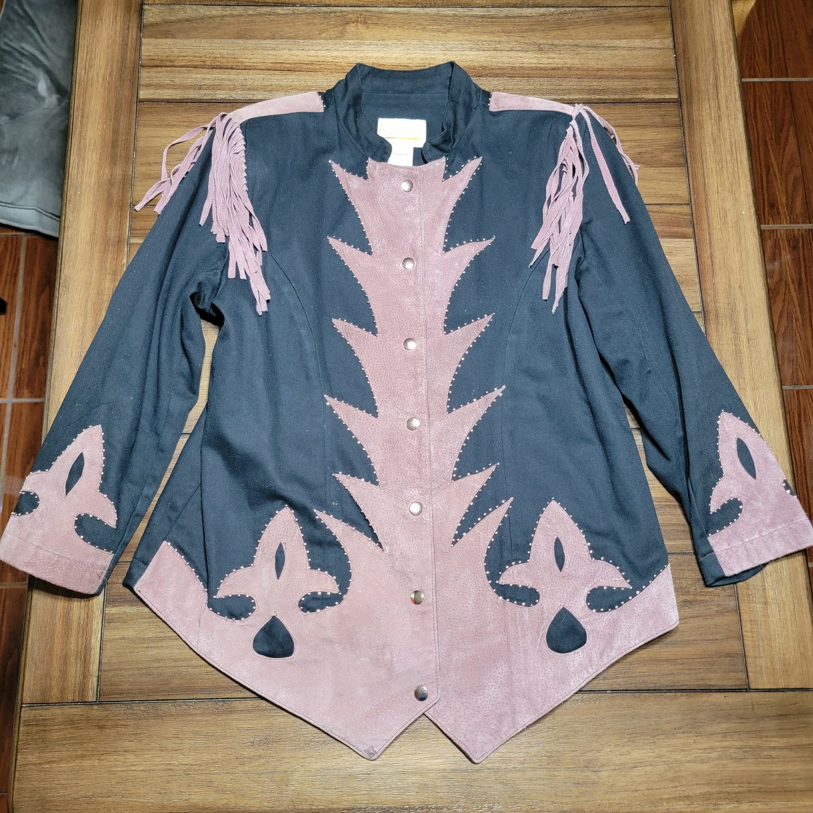 Other Roaman's Snap Coat w/ 100% Pig Leather Trim & Fringe - A6 Size XXL / US 16-18 / IT 52-54 - 1 Thumbnail