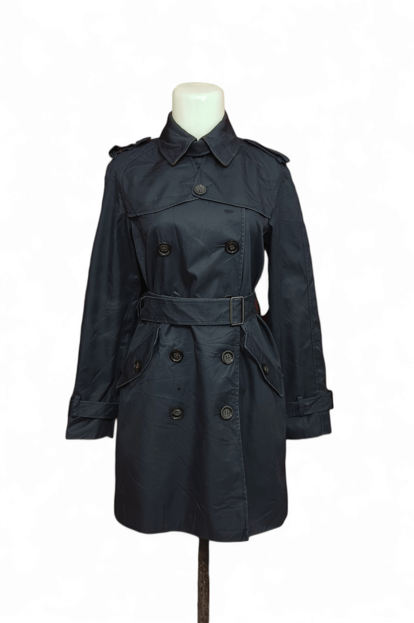 Coach Vintage COACH New York Navy Belted Trench Coat Size XS / US 0-2 / IT 36-38 - 3 Thumbnail