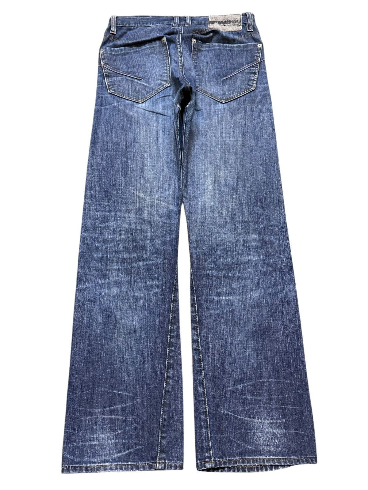 Japanese Brand Vintage Y2K Japan Brand Mud Wash Faded Wide Leg Straight Fit Size US 29 - 2 Thumbnail