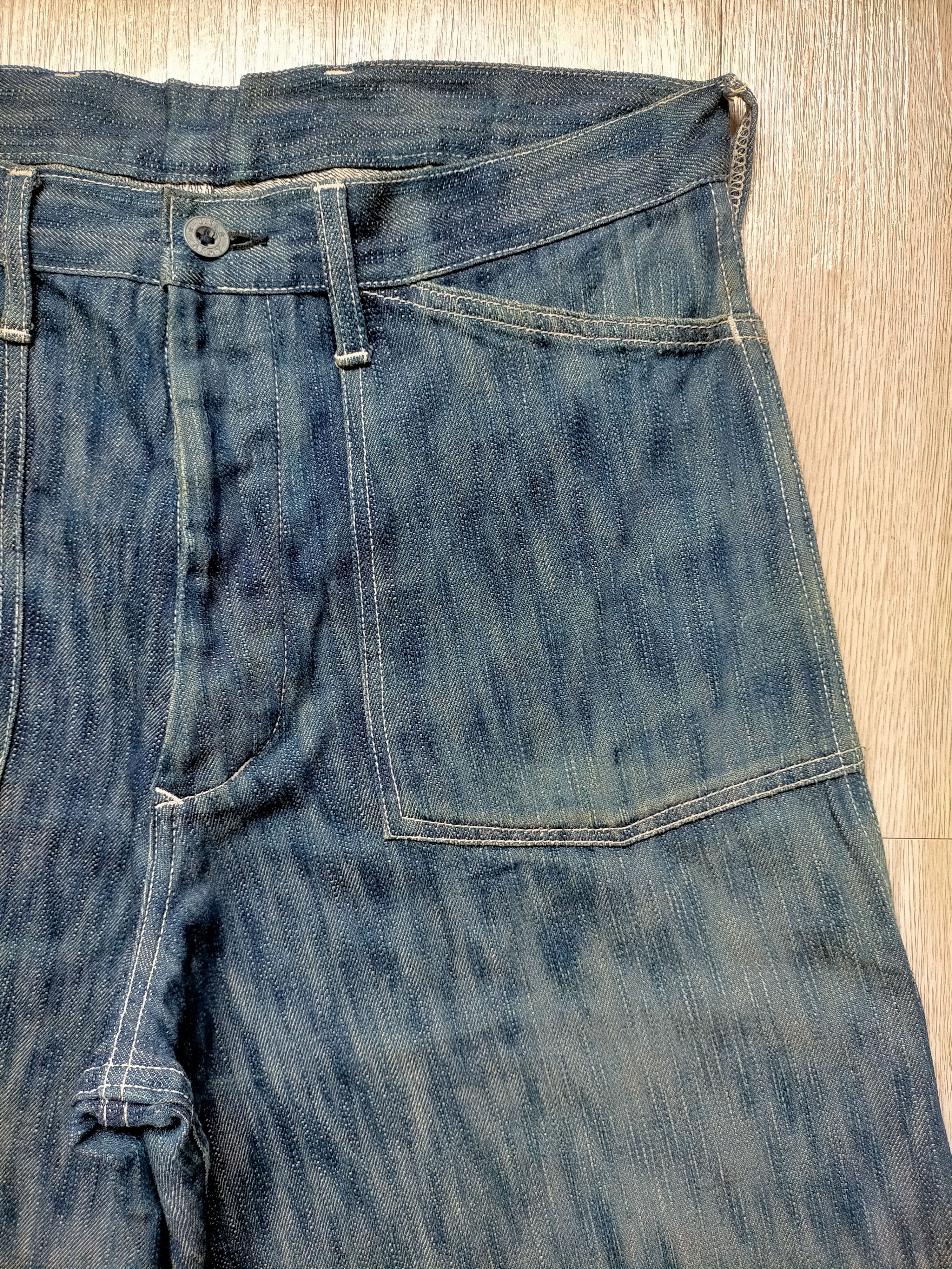 Dry Bones 🔥Rare Vtg Dry Bones 1930s-40s Buckle back Wide Leg Jeans Size US 33 - 5 Thumbnail