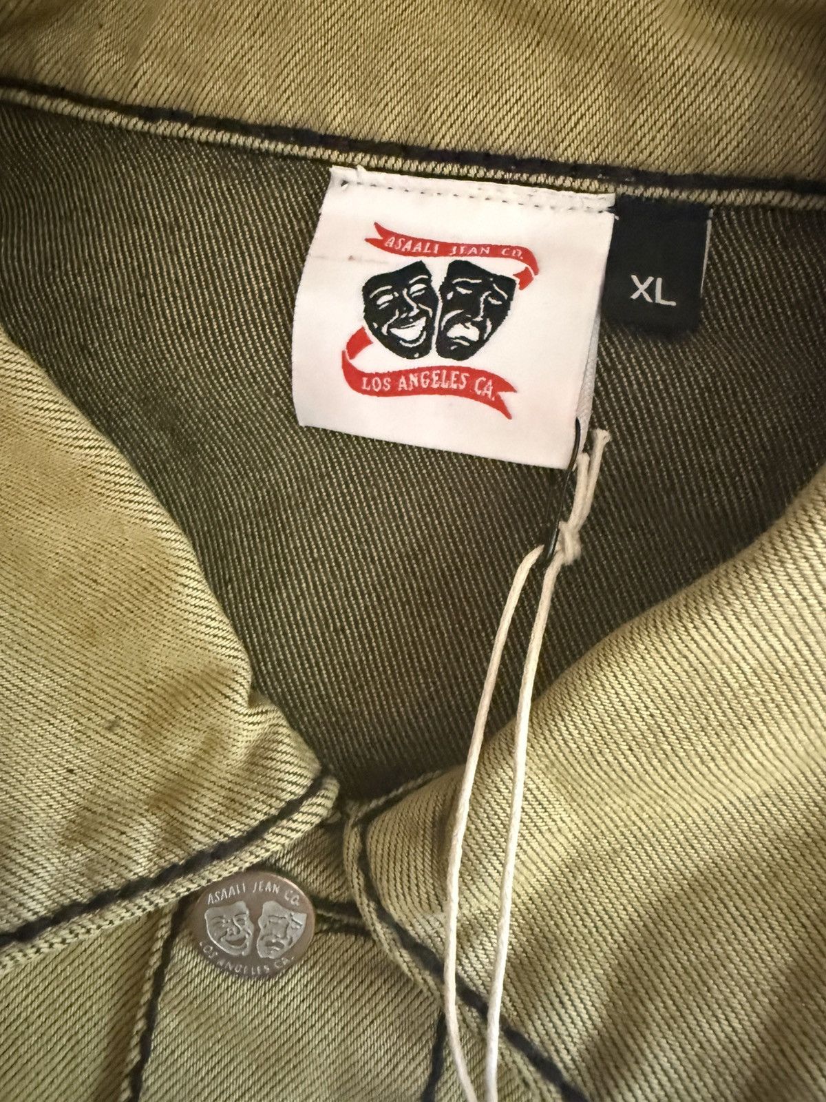 Asaali XL Asaali Cartel Mustard Yellow Stone Wash Denim Jacket Size US XL / EU 56 / 4 - 3 Thumbnail
