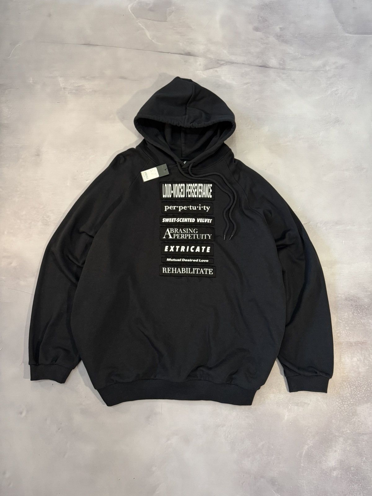Fw23 Raf Simons x Fred Perry Slogan Patches Hoodie