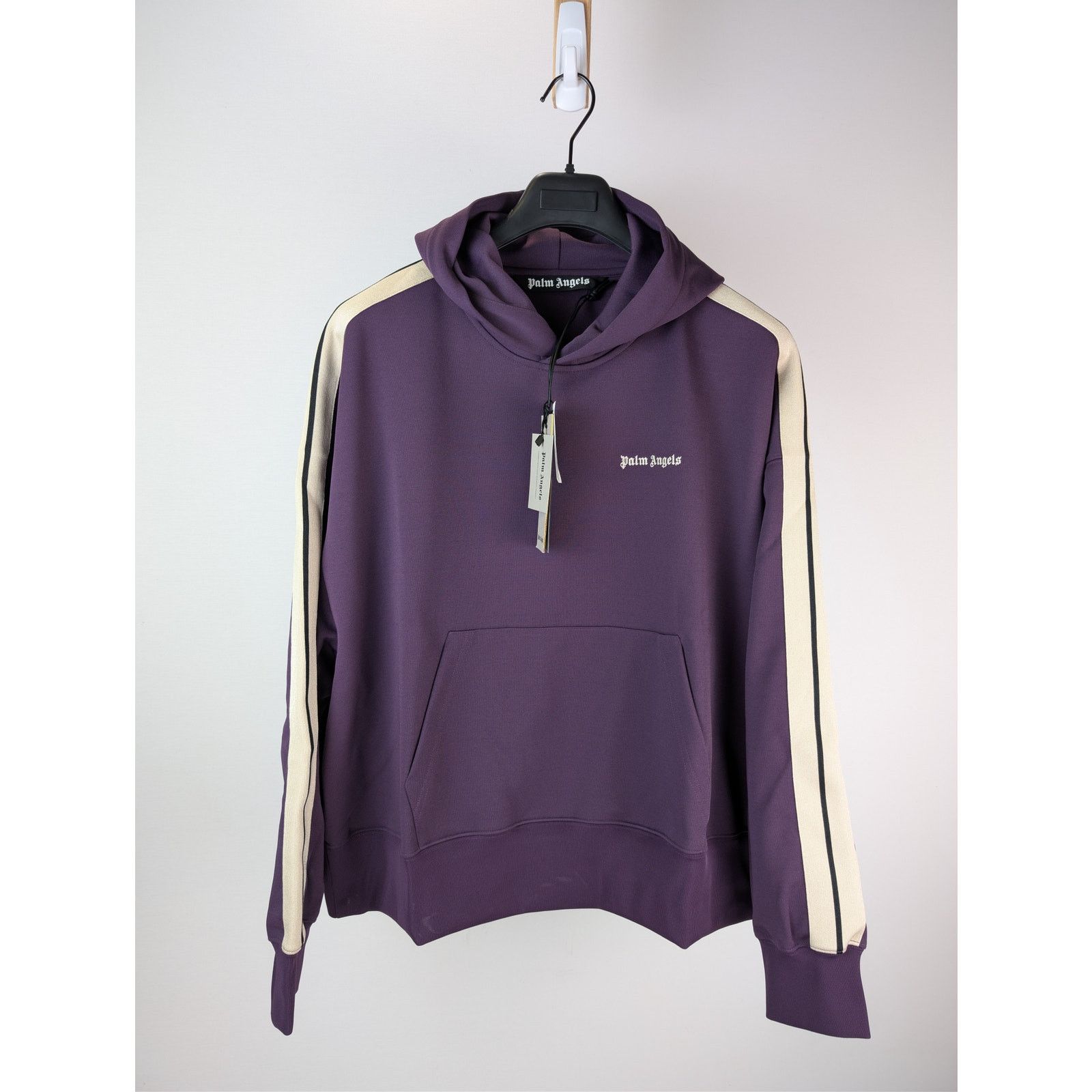 Palm Angels o1rshd1 Classic Logo Track Hoodie in Dark Purple / Off-White Size US XL / EU 56 / 4 - 8 Thumbnail