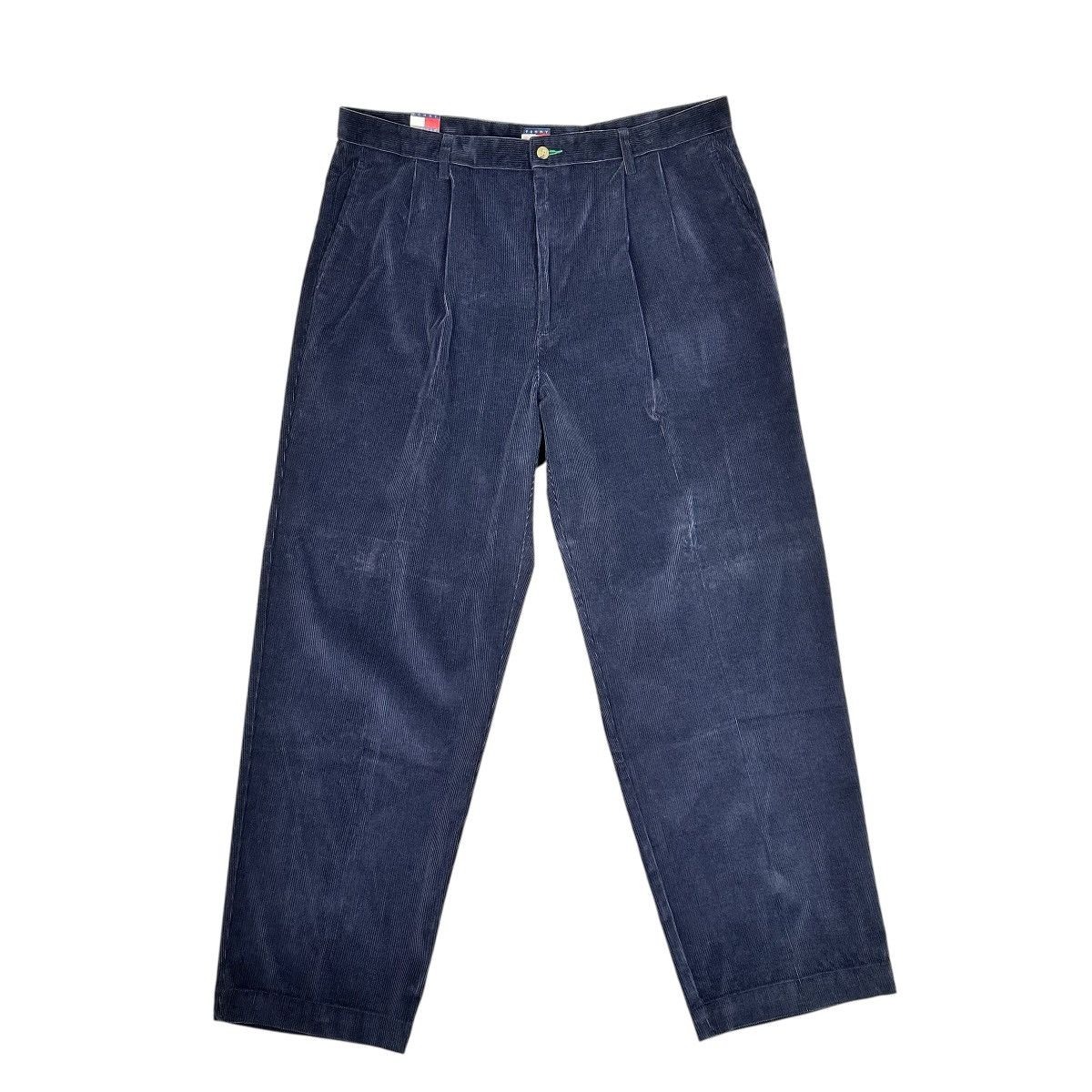 Tommy Hilfiger Vintage Tommy Hilfiger Corduroy Pants 42 X 32 Pleated Blue Size US 42 / EU 58 - 4 Thumbnail