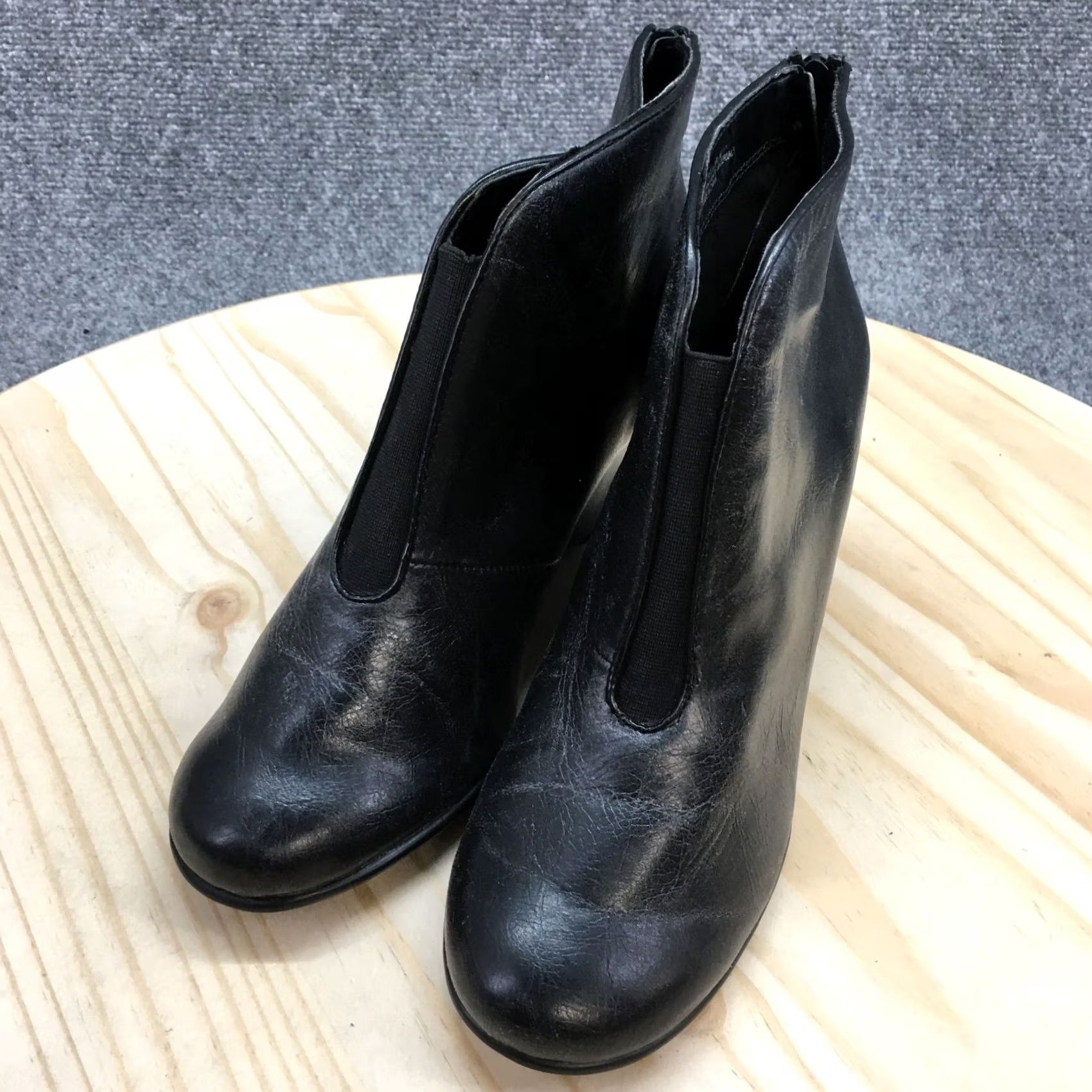 Vintage Aerosoles Boots Womens 8 M Plum Drum Casual Back Zip Wedge Ankle Bootie Black Size US 8 / IT 38 - 3 Thumbnail