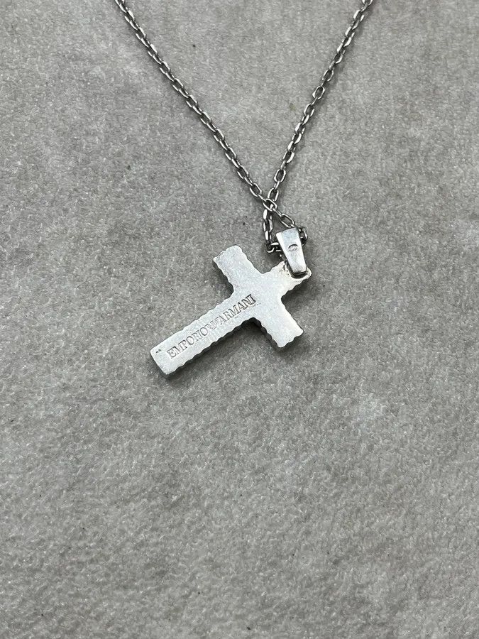Emporio Armani 2000s Armani Silver Cross Necklace Size ONE SIZE - 5 Thumbnail