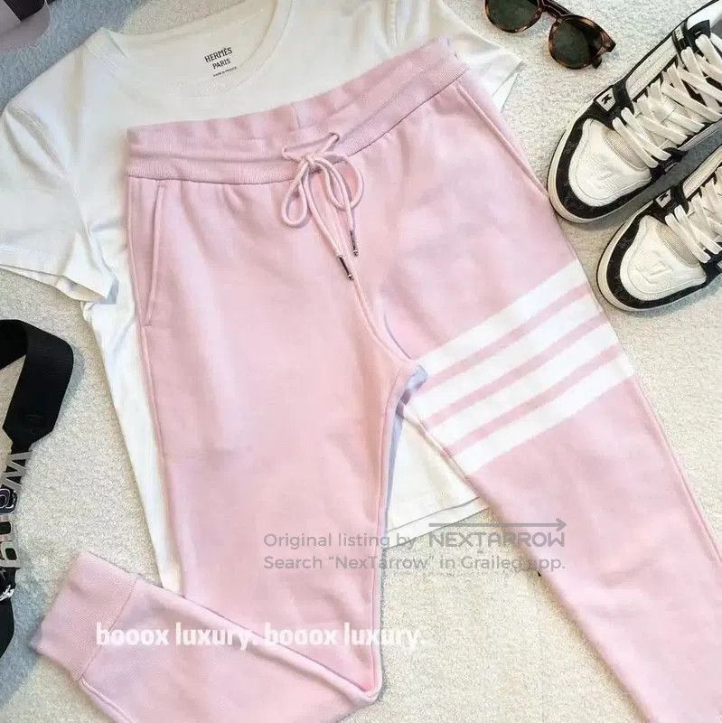 Thom Browne Thom Browne Pink Cotton Casual Pants . Size 28" / US 6 / IT 42 - 4 Thumbnail