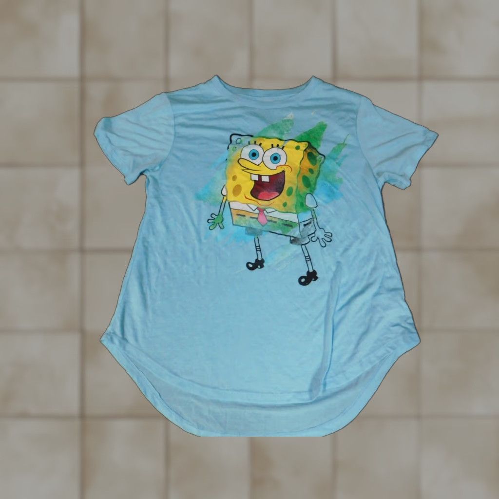Nickelodeon Spongebob Nickelodeon Womens Shirt Large Blue Cartoon Graphic Size L / US 10 / IT 46 - 1 Thumbnail