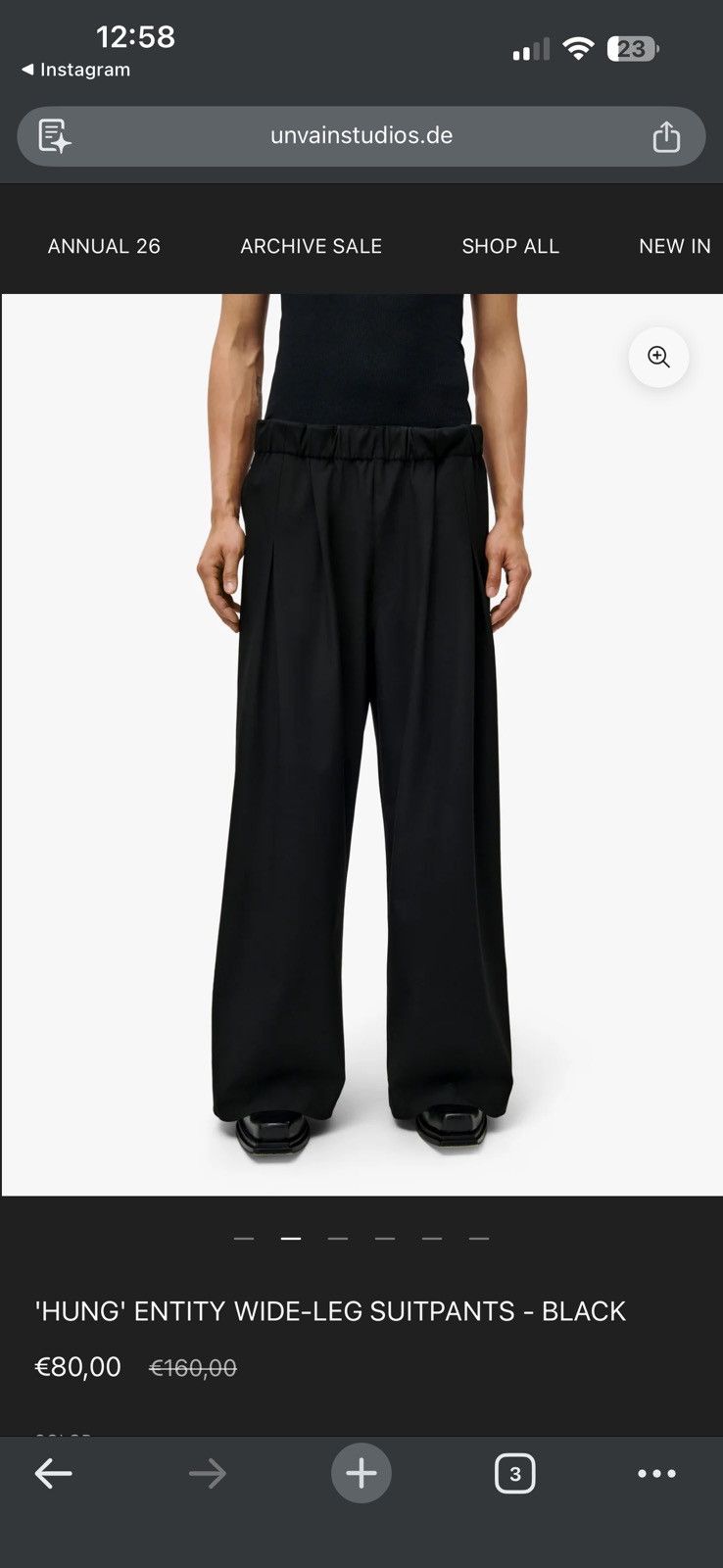 Unvain Studios UNVAIN STUDIOS “HUNG” ENTITY WIDE-LEG SUITPANTS Size US 32 / EU 48 - 7 Thumbnail