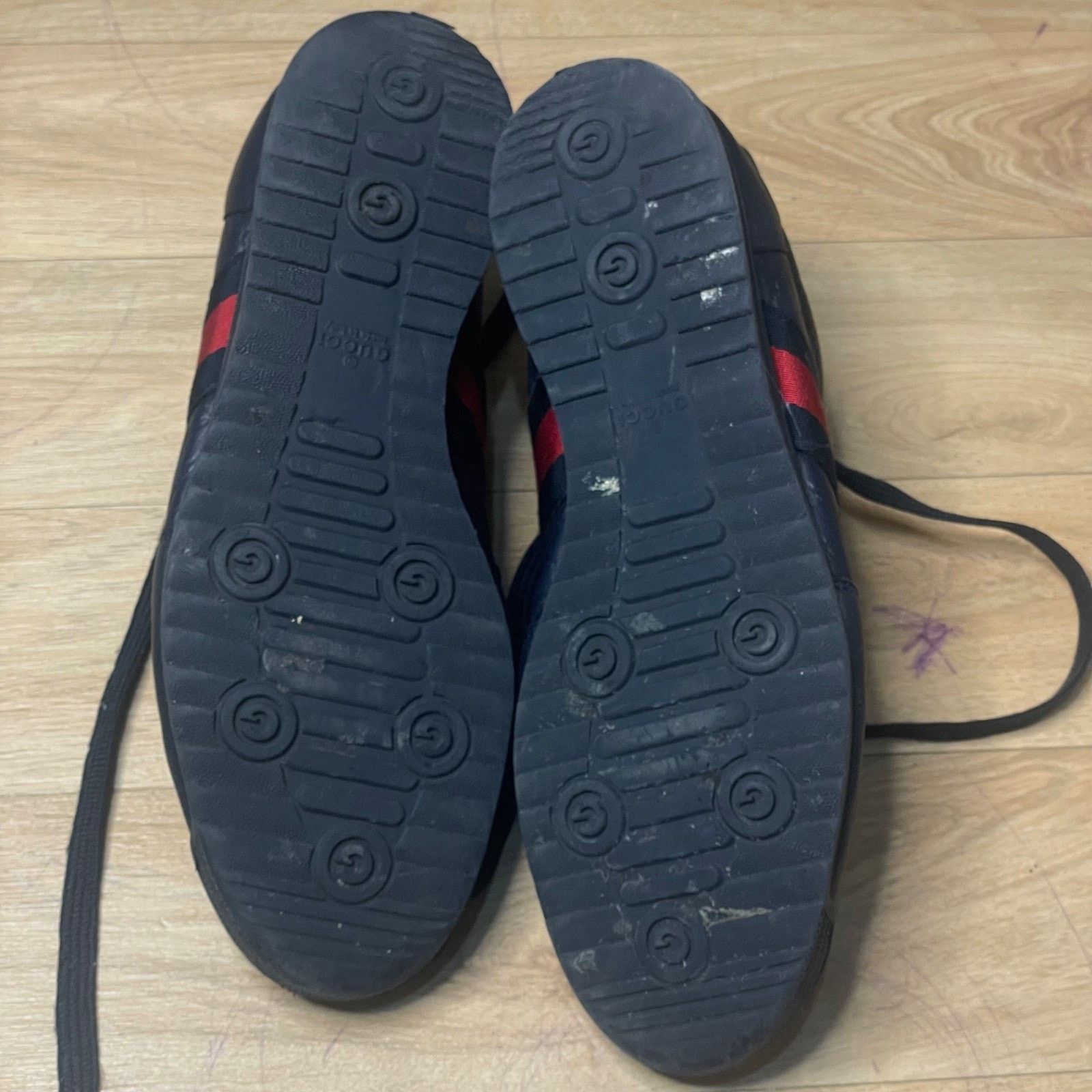 Gucci GUCCI Sneakers Guccissima blue navy Leather low Top Monogram Size US 9 / EU 42 - 17 Thumbnail