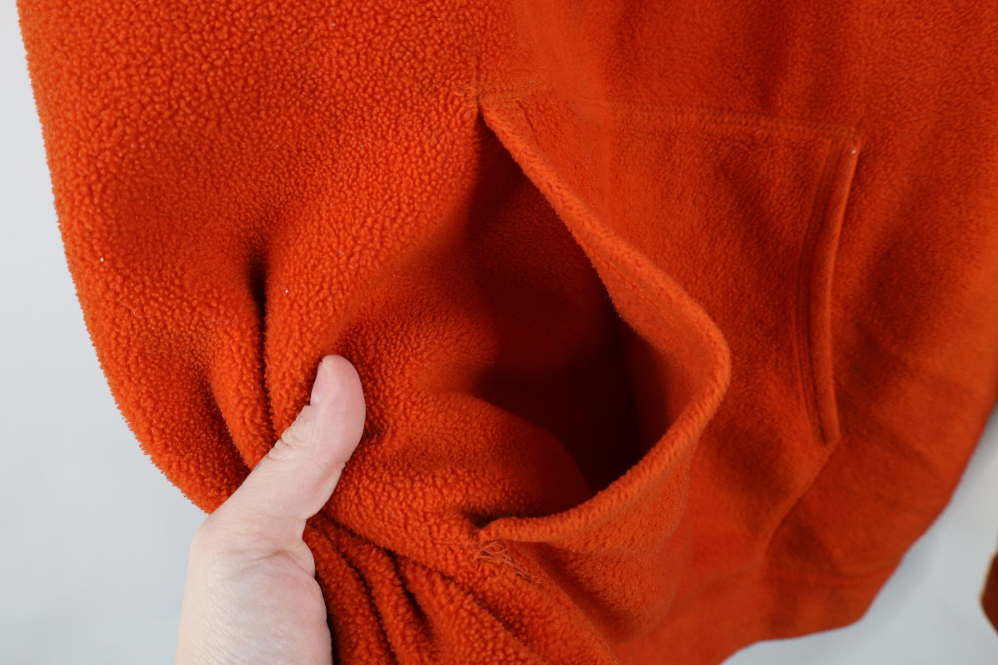 Vintage Vintage 90s Streetwear Blank Fleece Hoodie Sweatshirt Orange Size US XL / EU 56 / 4 - 7 Thumbnail