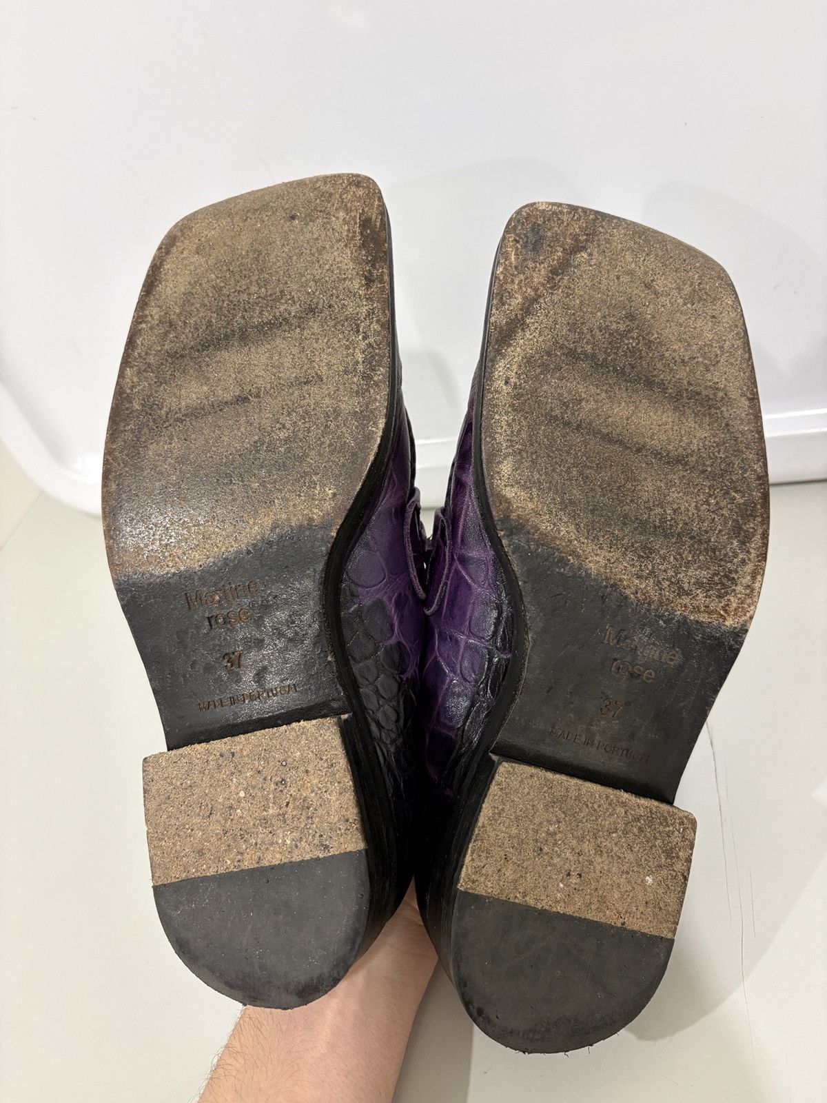 Martine Rose Martinez Rose Square Toe Croc Mule Loafer Purple Size US 7 / IT 37 - 7 Thumbnail
