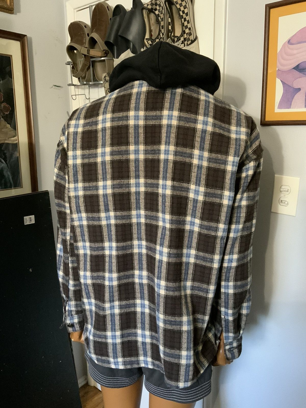 Mondaysuck MondaySuck Herringbone Plaid Zip Hooded Flannel Shirt Jacket Size US M / EU 48-50 / 2 - 10 Thumbnail