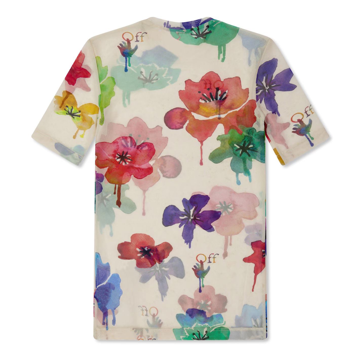 Off-White o1g2r1mq1224 Off Floral Tulle T Shirt in Multicolor Size XS / US 0-2 / IT 36-38 - 2 Thumbnail
