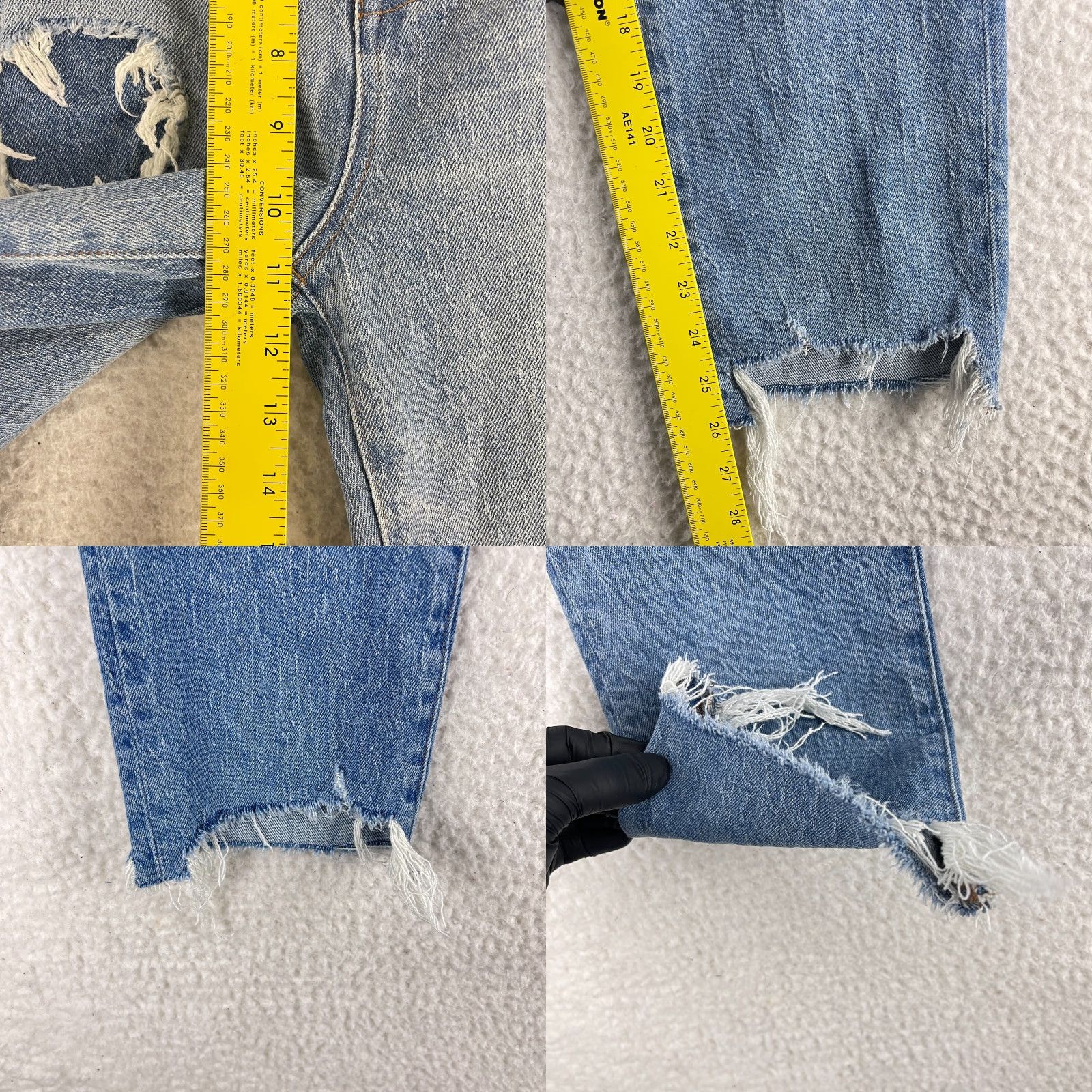 Madewell Madewell Classic Straight Leg Jean Women Size 24 Corrie Wash Stem-Hem Edition Jeans Size 42" / US 20 - 8 Thumbnail