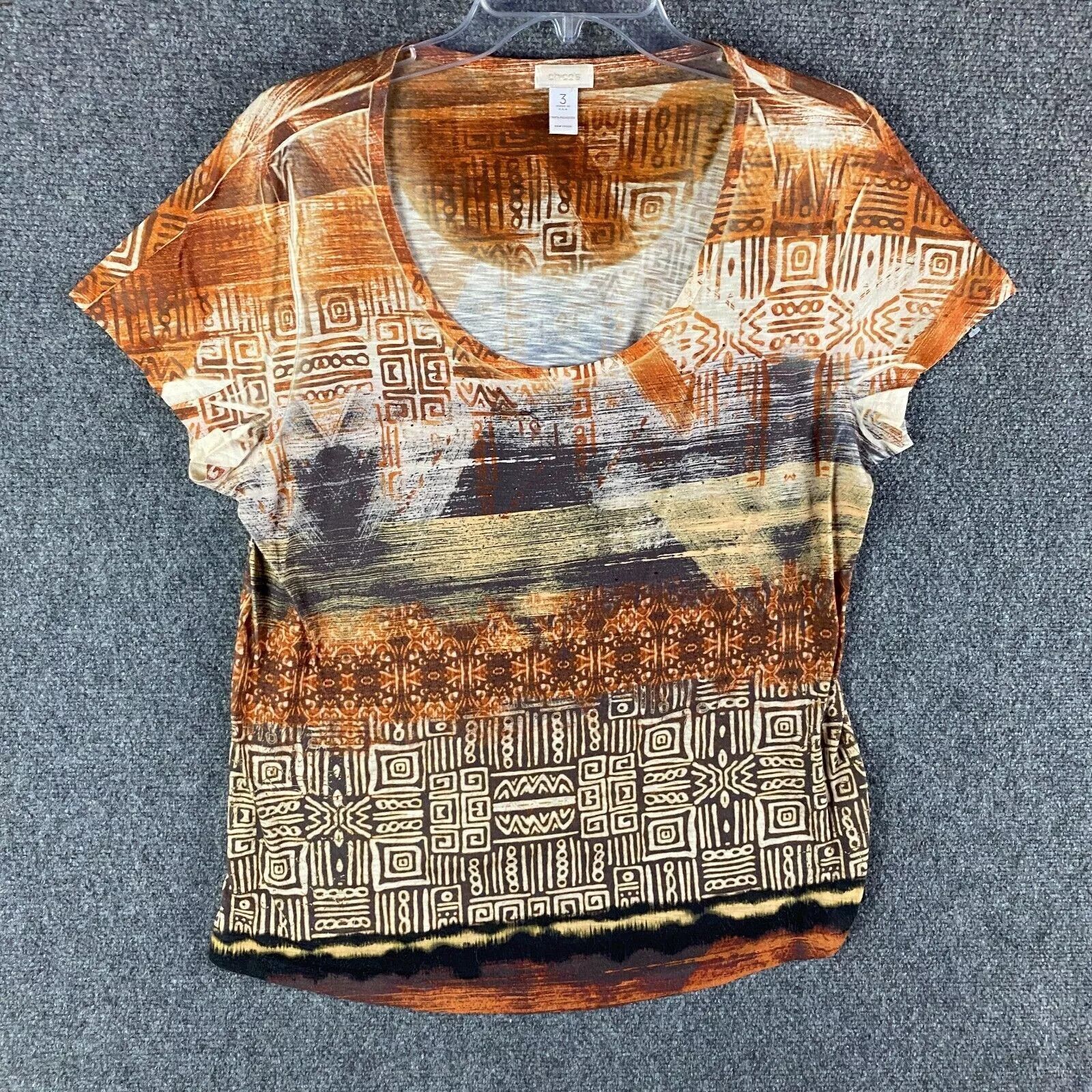 Chicos Chico's Top Women's Size 3 Half Sleeve 100% Polyester Adults Size ONE SIZE - 1 Thumbnail