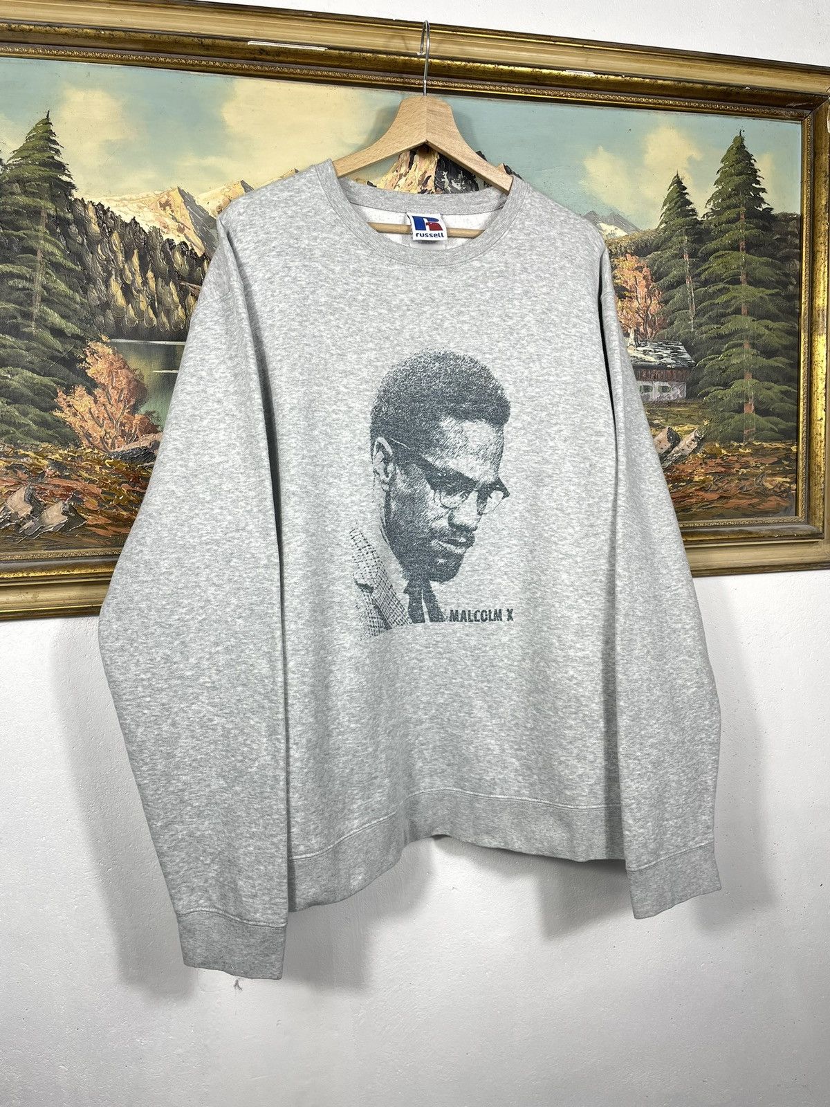 Vintage Malcolm X Grey Crewneck Sweater Jumper Legend Baggy Oversize Size US XXL / EU 58 / 5 - 3 Thumbnail