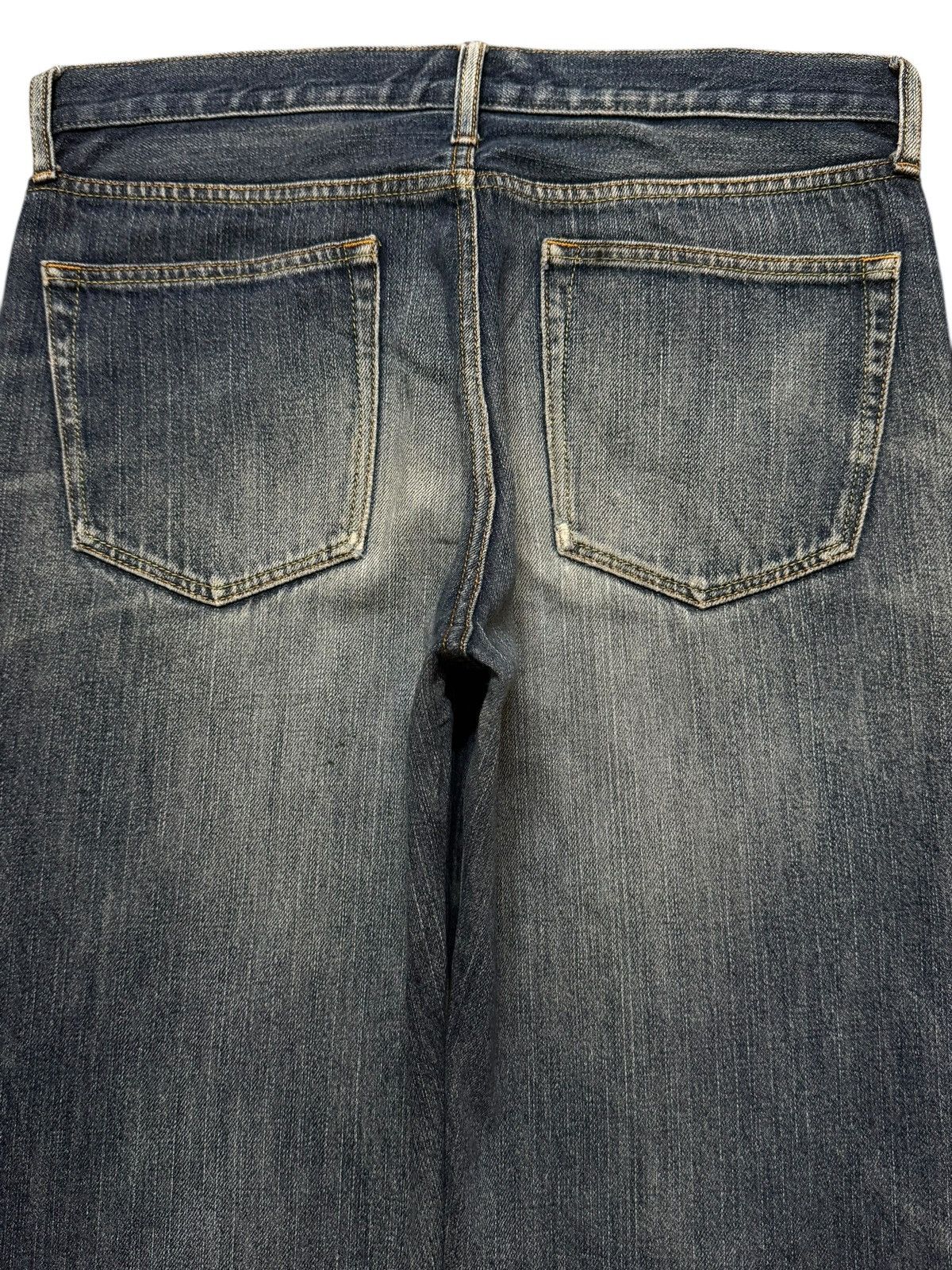 GU Vintage Y2K Japanese GU Faded Wash Distress Wide Leg Loose Size US 33 - 4 Thumbnail