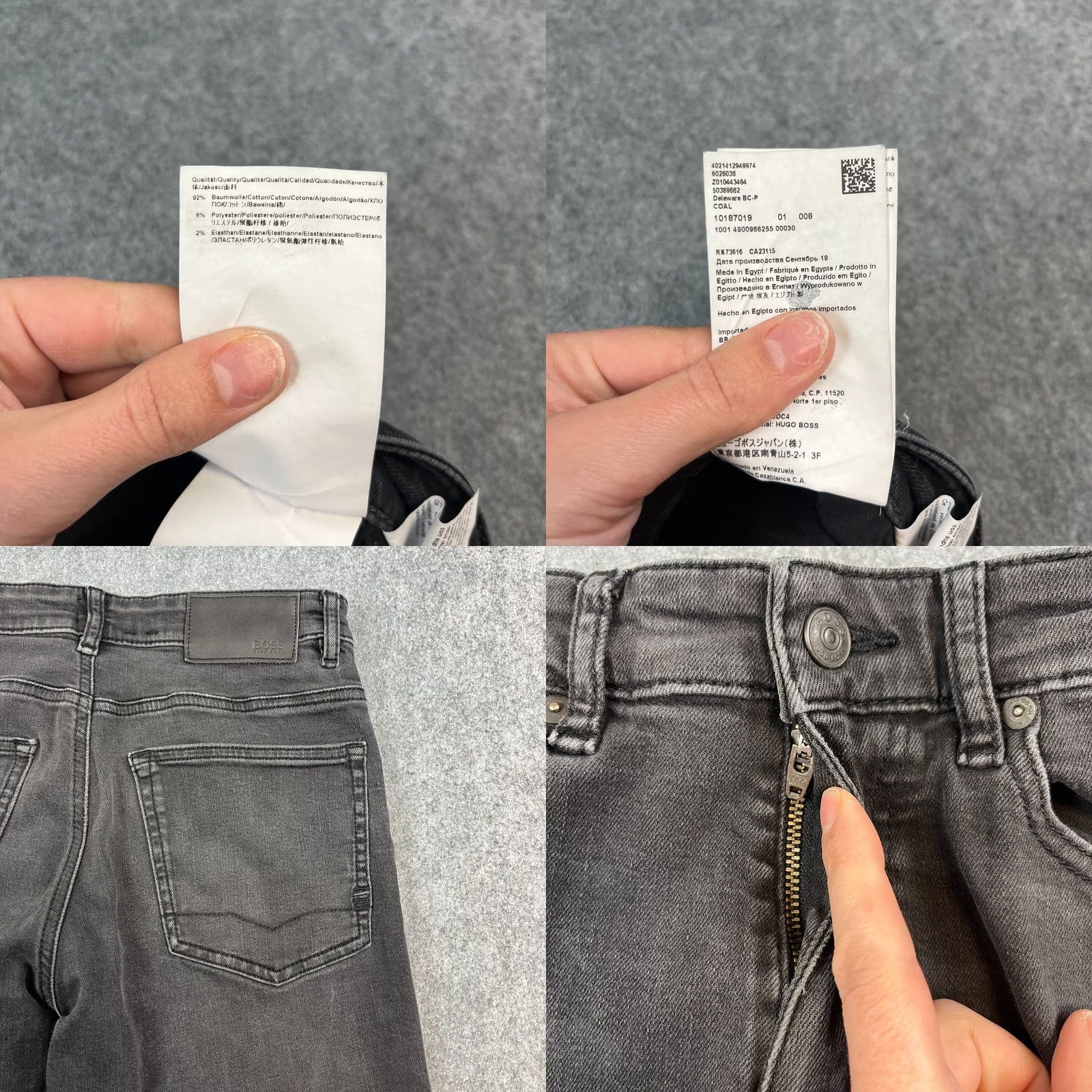 Hugo Boss HUGO BOSS Jeans Slim Delaware 28/30 Dark Wash Grey Stretch Denim Men Jeans Slim 5-Pocket Logo Waist 28in Inside Leg 30in Size US 28 / EU 44 - 9 Thumbnail