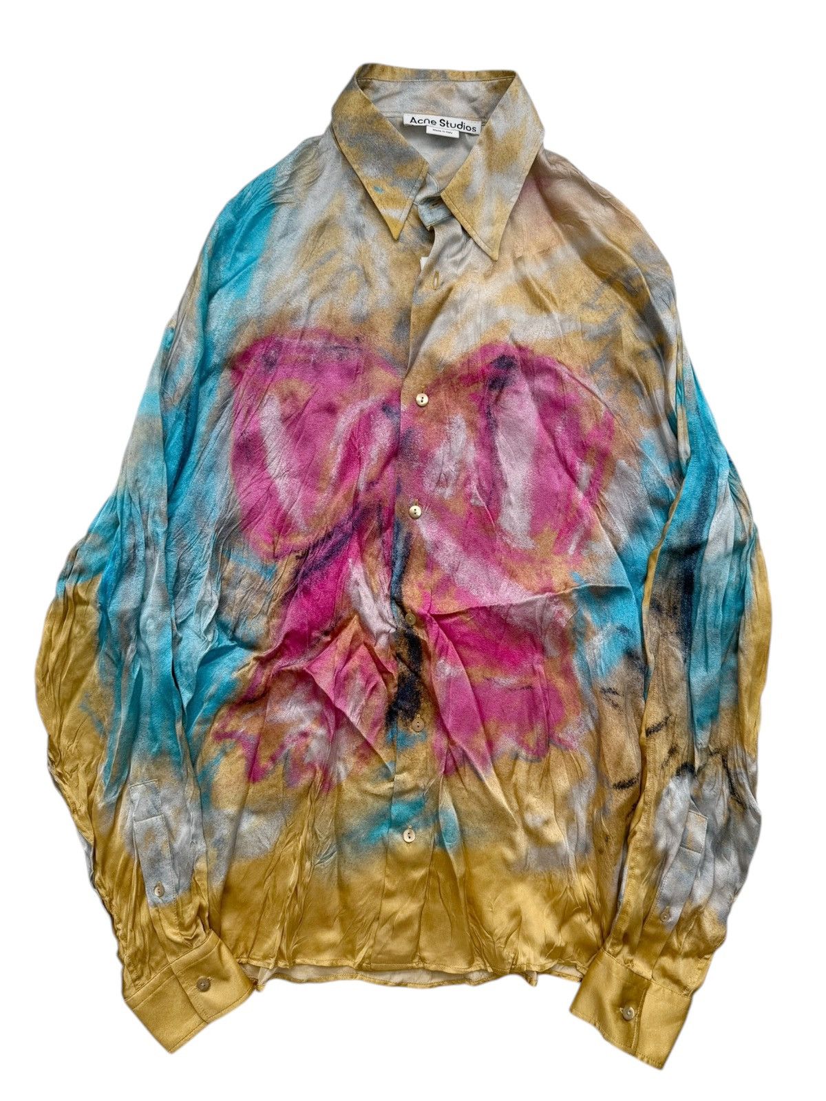 Acne Studios Silky Viscose Printed Abstract Shirt Size US S / EU 44-46 / 1 - 1 Thumbnail