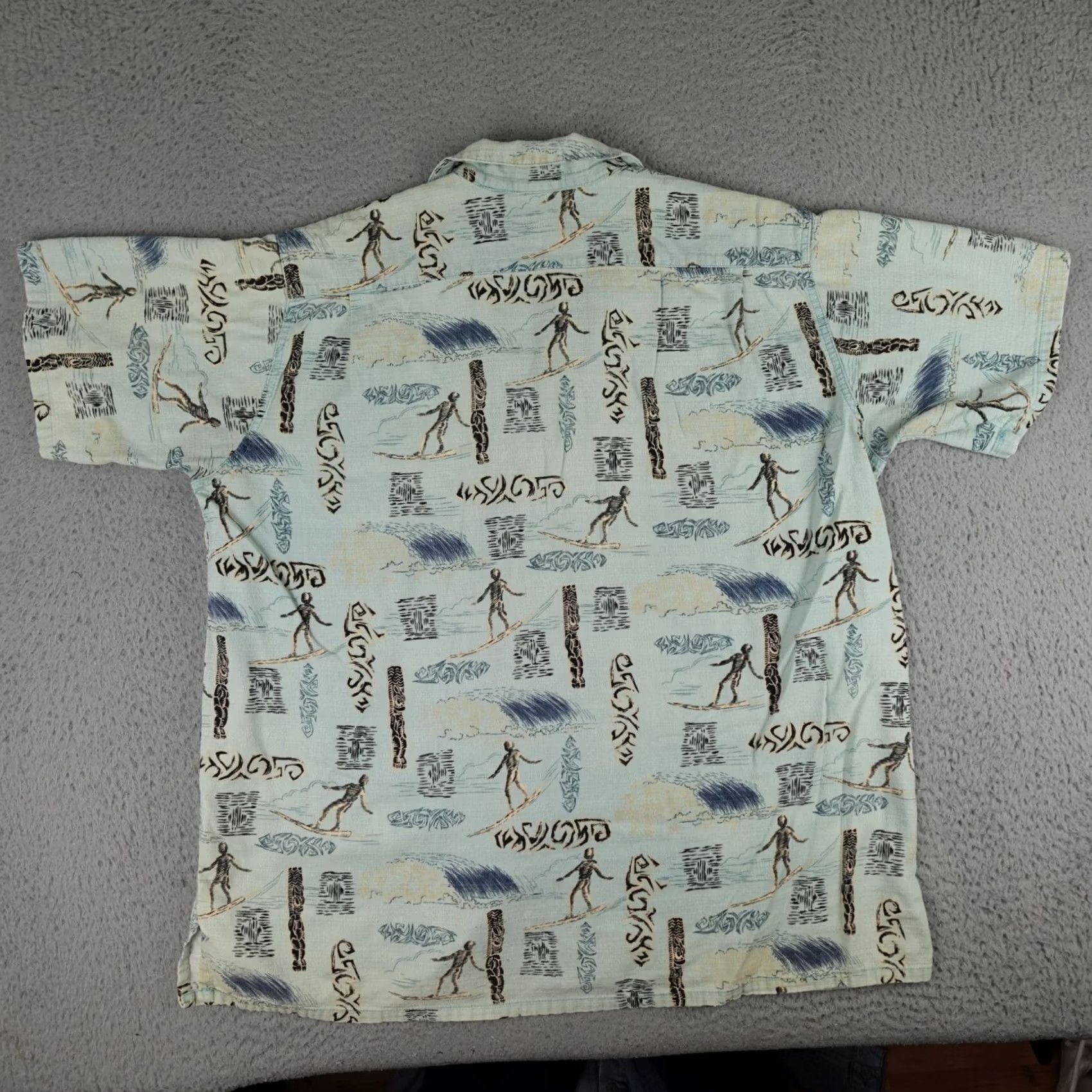 Vivobarefoot VINTAGE Go Barefoot Hawaiian Shirt Mens 2XL Blue Surfing All Over Print USA Made Size US XXL / EU 58 / 5 - 6 Thumbnail