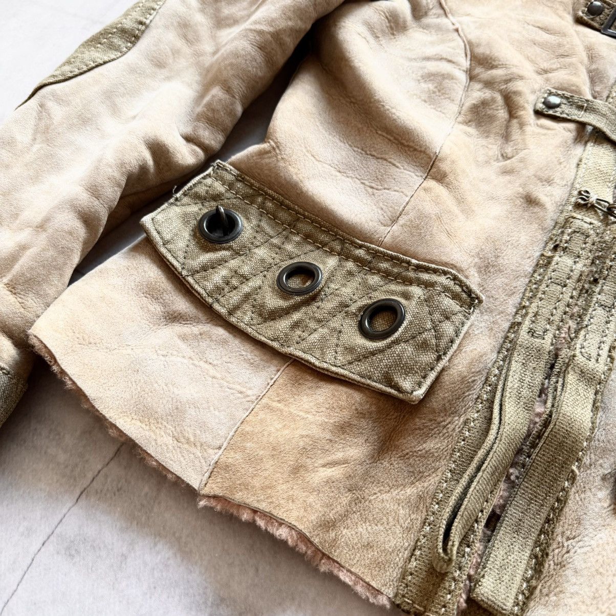 Hysteric Glamour Flora Smith Cargo Military Avantgarde Shearling Jacket Y2K Size L / US 10 / IT 46 - 6 Thumbnail