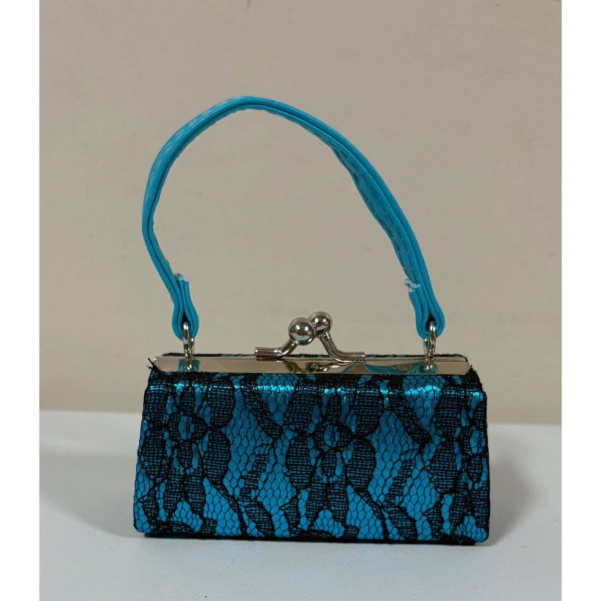 Japanese Brand × Vintage Blue Black Lace Mini Purse Bag Pocketbook 4”x5” in. 💙🖤 #y2k Size ONE SIZE - 2 Thumbnail
