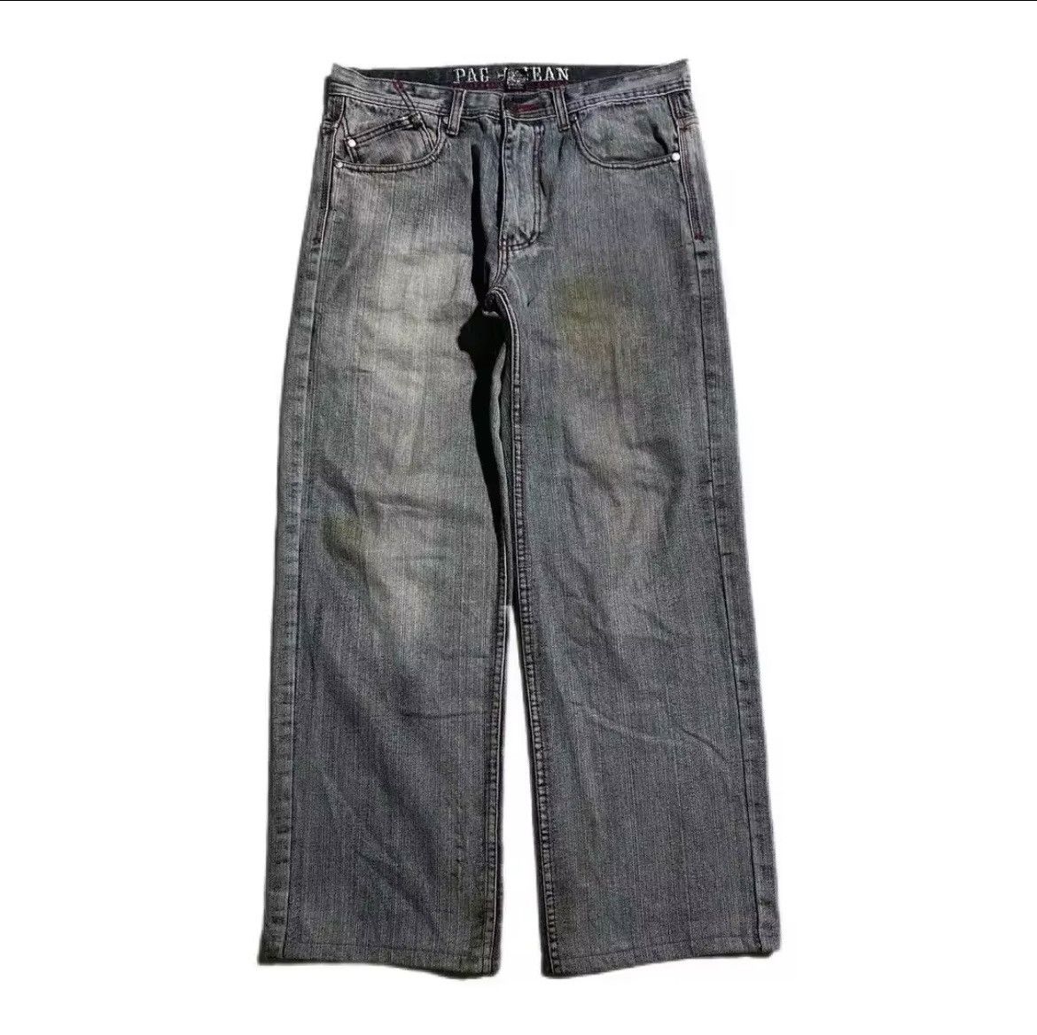 If Six Was Nine × Japanese Brand Grey Y2K baggy jeans with gothic ornaments Size US 34 / EU 50 - 2 Thumbnail