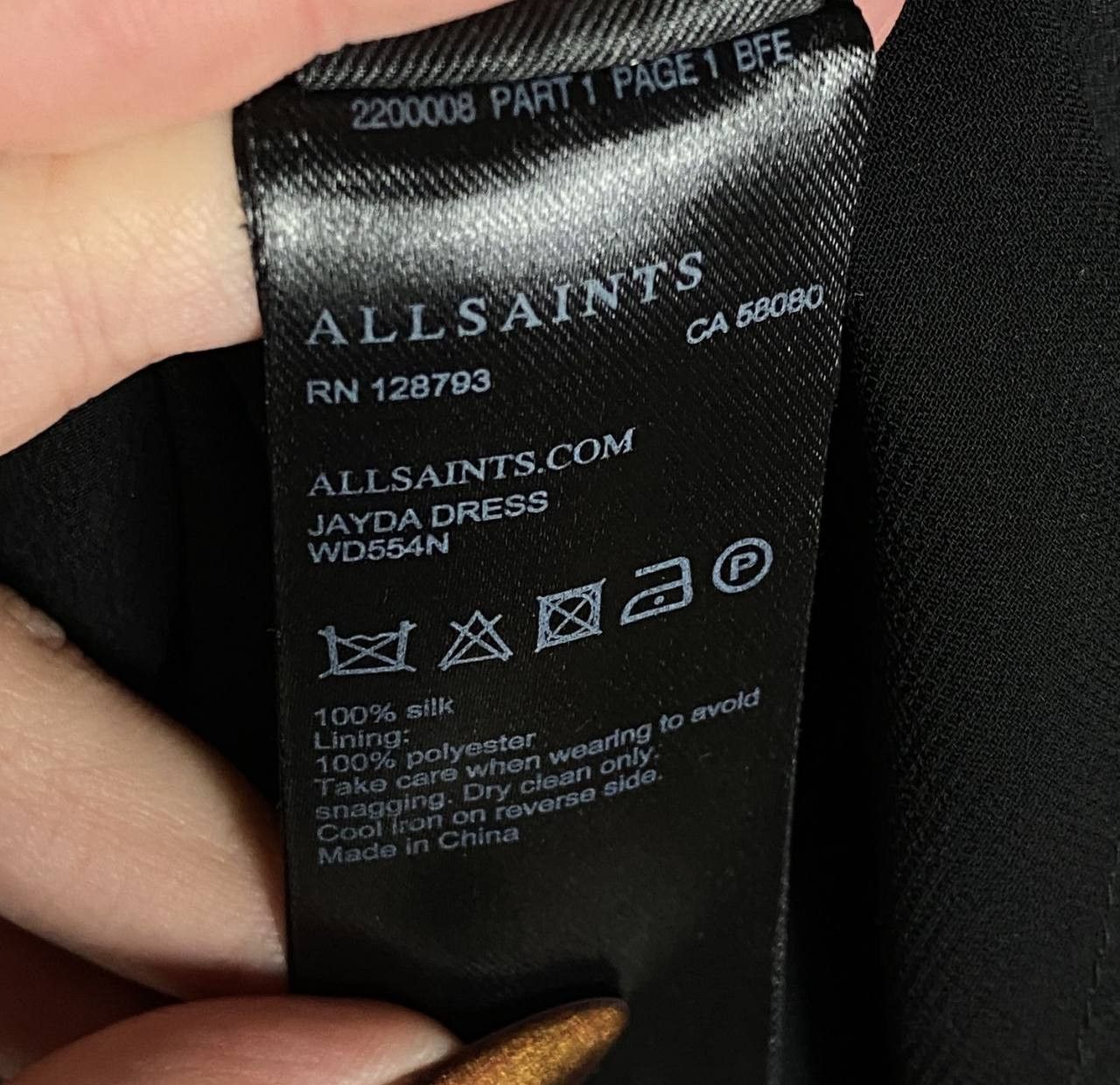 Allsaints Allsaints Dress Women's Size S Silk Black Sleeveless Size S / US 4 / IT 40 - 6 Thumbnail