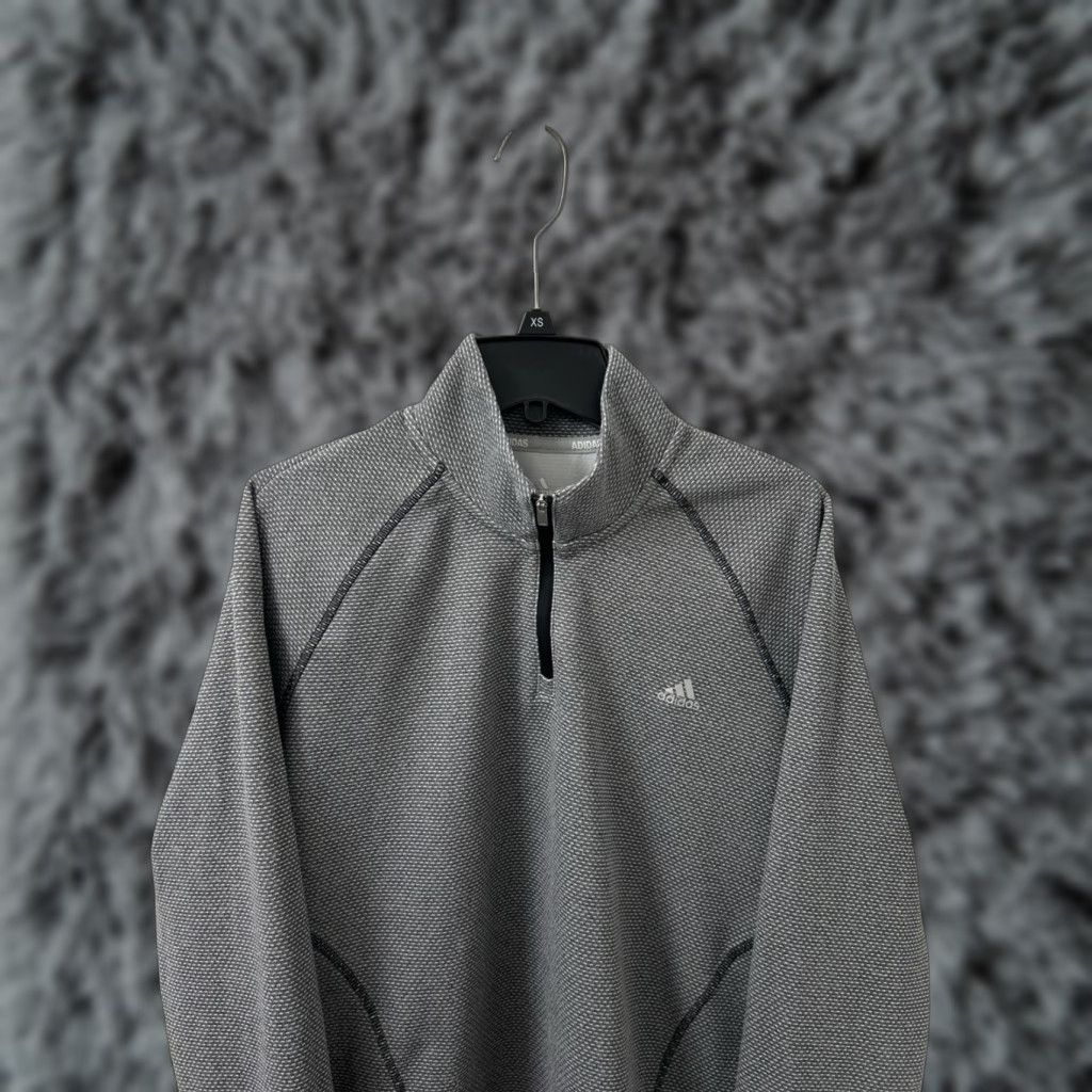 Adidas Adidas Golf Pullover 1/4 Zip Womens L Gray Textured Waffle | Long Sleeve Shirt Jacket Sweatshirt Activewear Golf Mens Womens Size L / US 10 / IT 46 - 1 Thumbnail