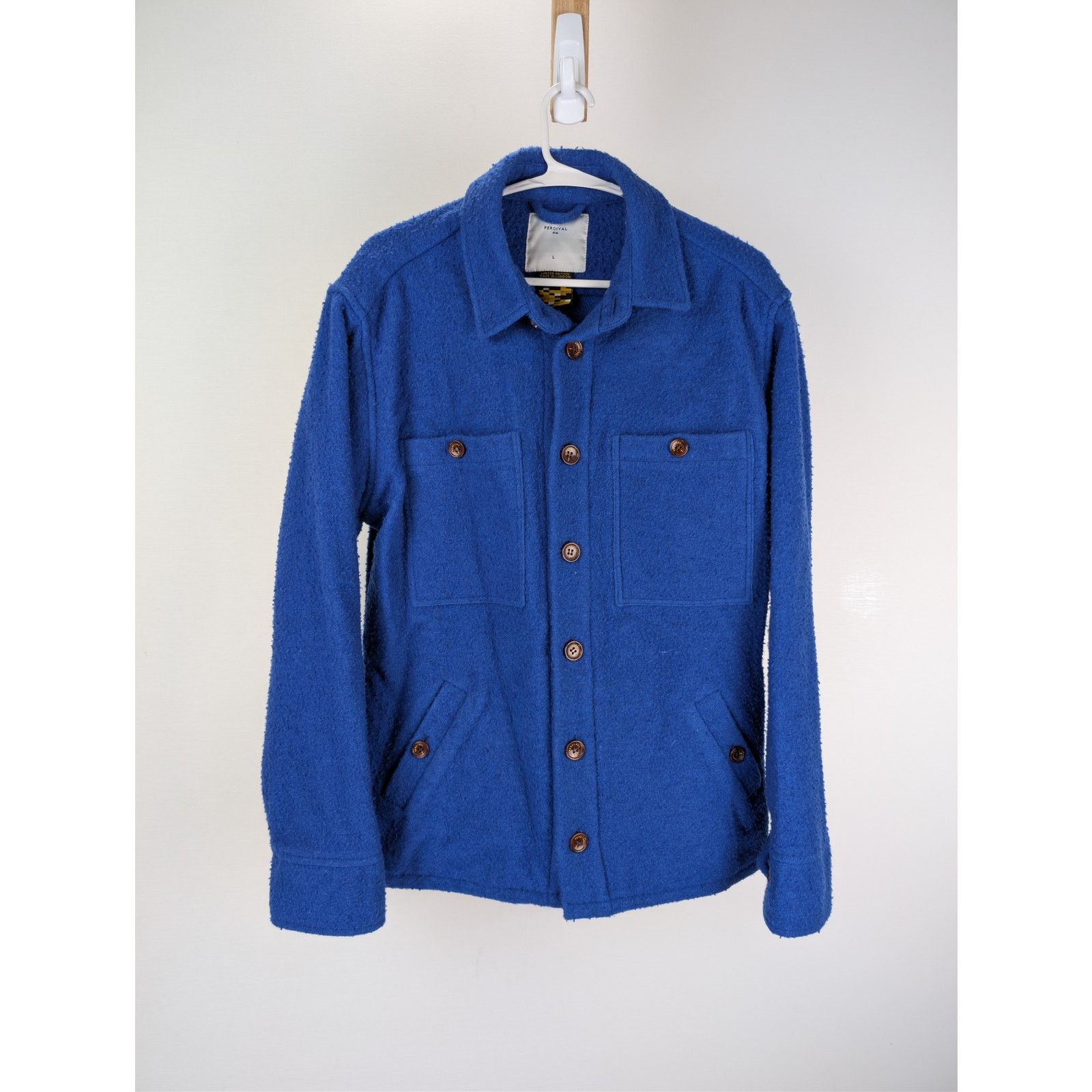 Percival o1rshd1 CC20 Casentino Wool Blanket Overshirt in Blue Size US L / EU 52-54 / 3 - 8 Thumbnail
