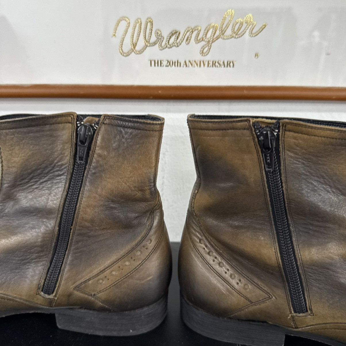 Dirk Bikkembergs WHOOP-DE-DOO RUSTY CHELSEA ZIP LEATHER BOOTS Size US 8.5 / EU 41-42 - 8 Thumbnail