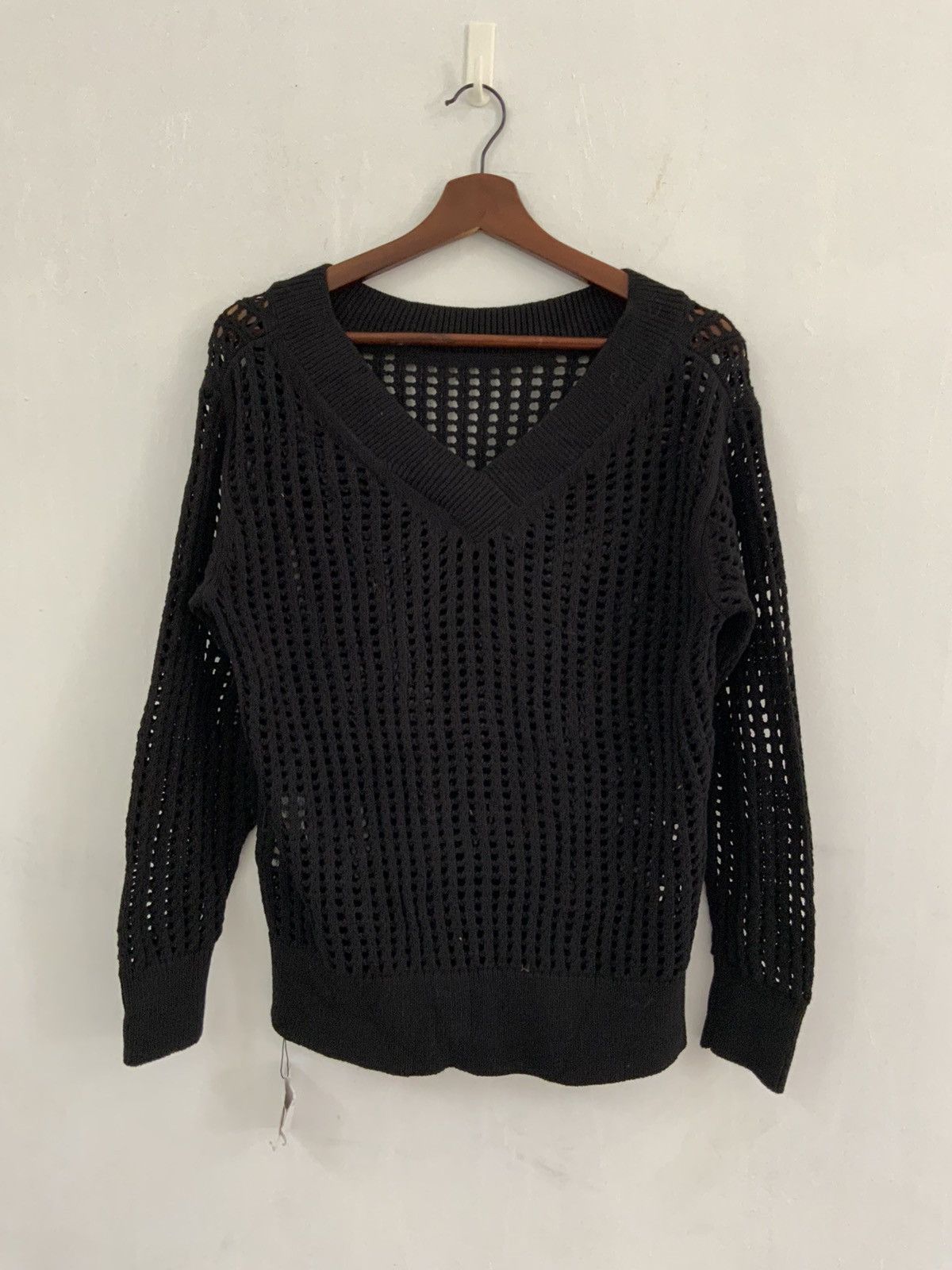 Unsound Rags PLST Connie Cotton Crochet Open Knit Pullover Vneck Sweater Size US M / EU 48-50 / 2 - 1 Thumbnail