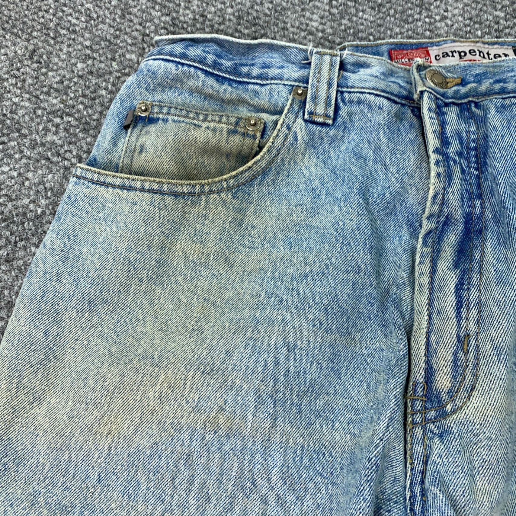 Bugle Boy VINTAGE Bugle Boy Jeans Mens 34x31 Distressed Carpenter Baggy Blue 90s Grunge Size US 36 / EU 52 - 3 Thumbnail